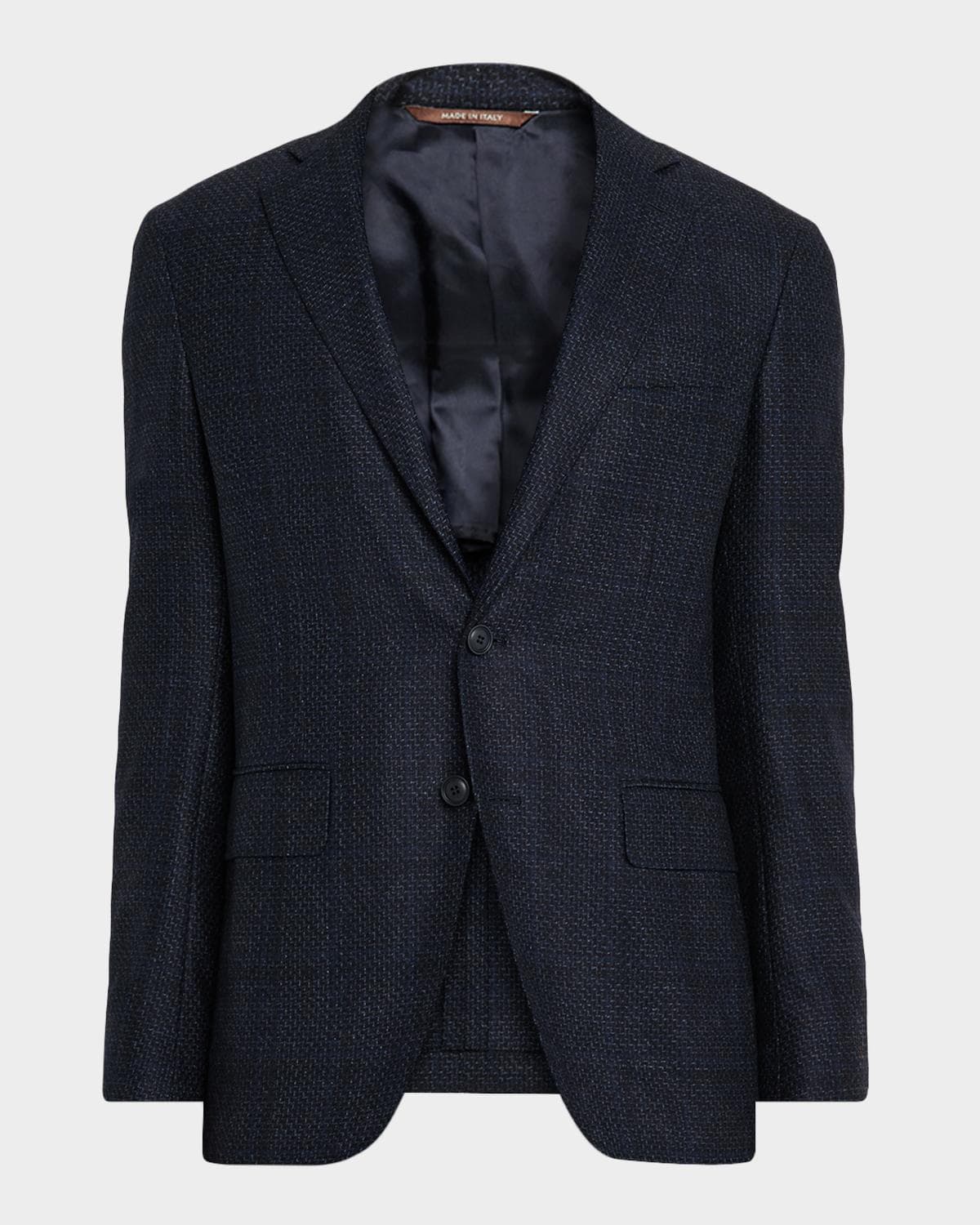Canali Men's Stepweave Wool Notch Lapel Sport Coat