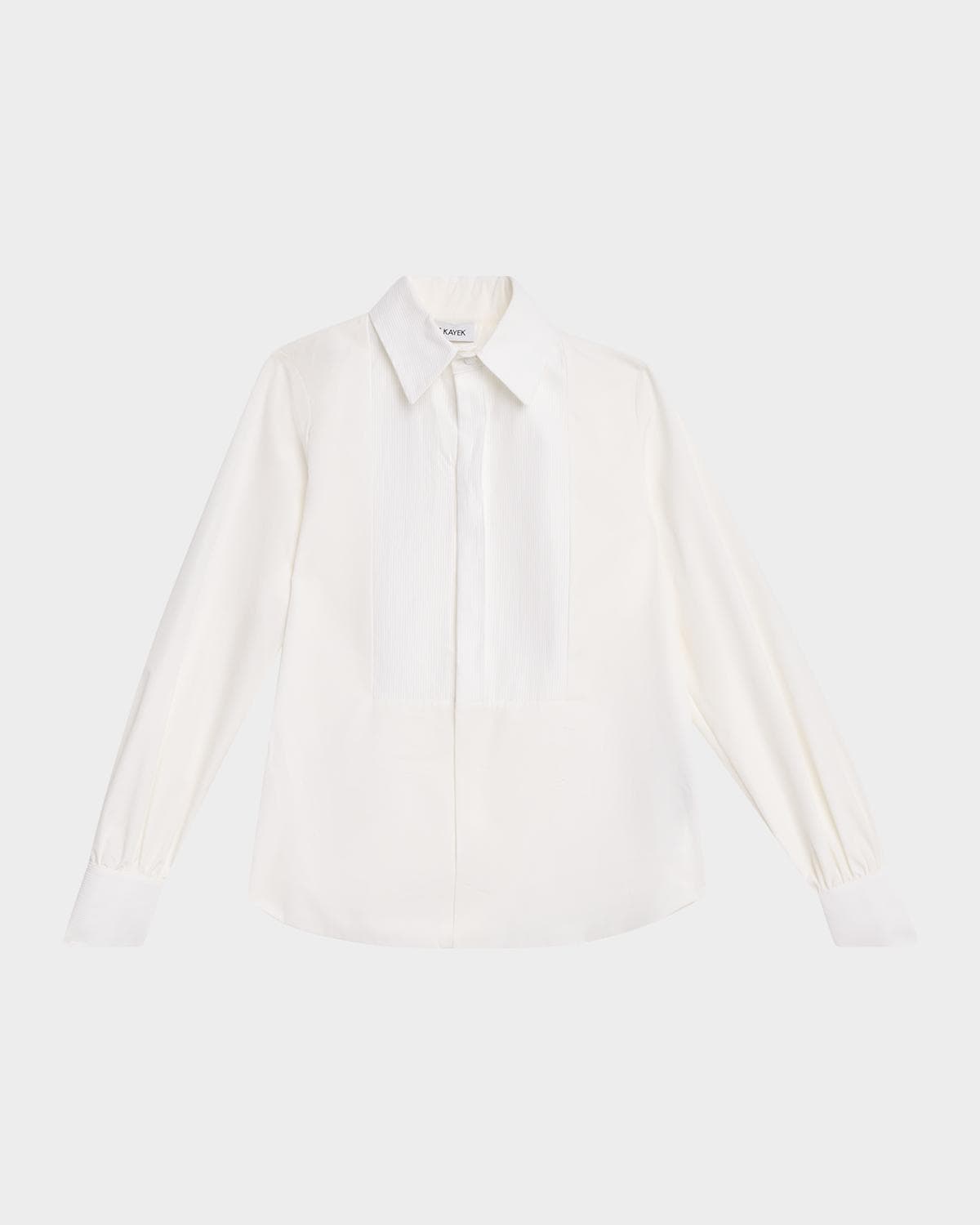 Dice Kayek Bib-Front Cotton Poplin Button-Front Shirt · 46 FR (14 US)