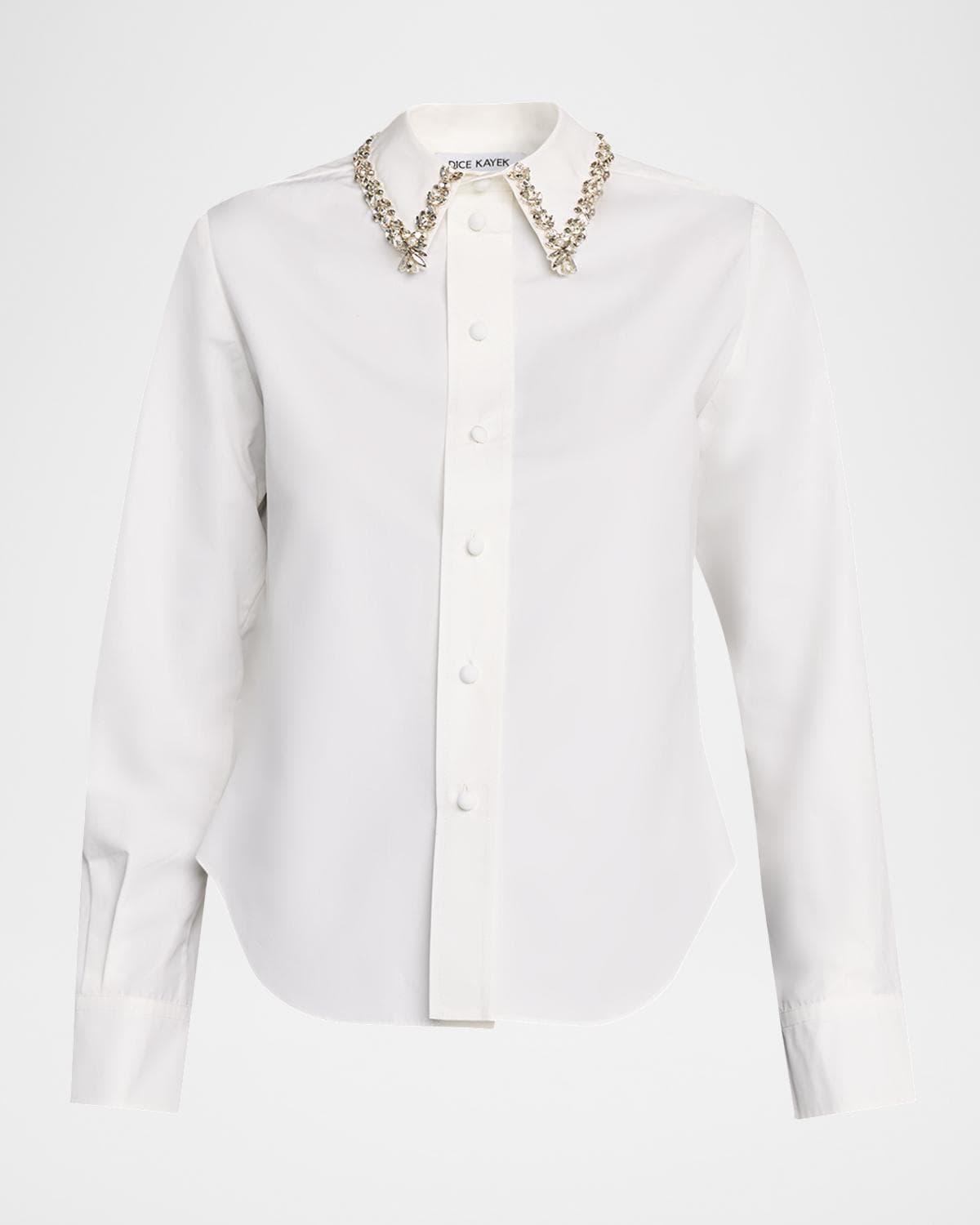 Dice Kayek Embellished Collar Button-Down Shirt · 42 FR (10 US)