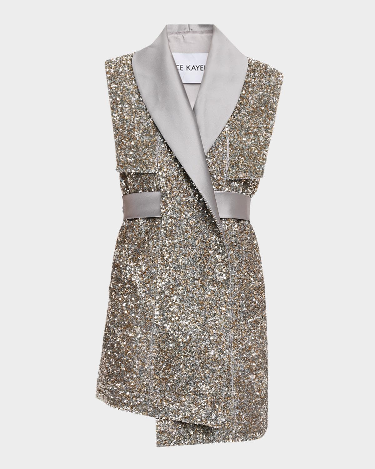 Dice Kayek Sequined Panel Sleeveless Coat