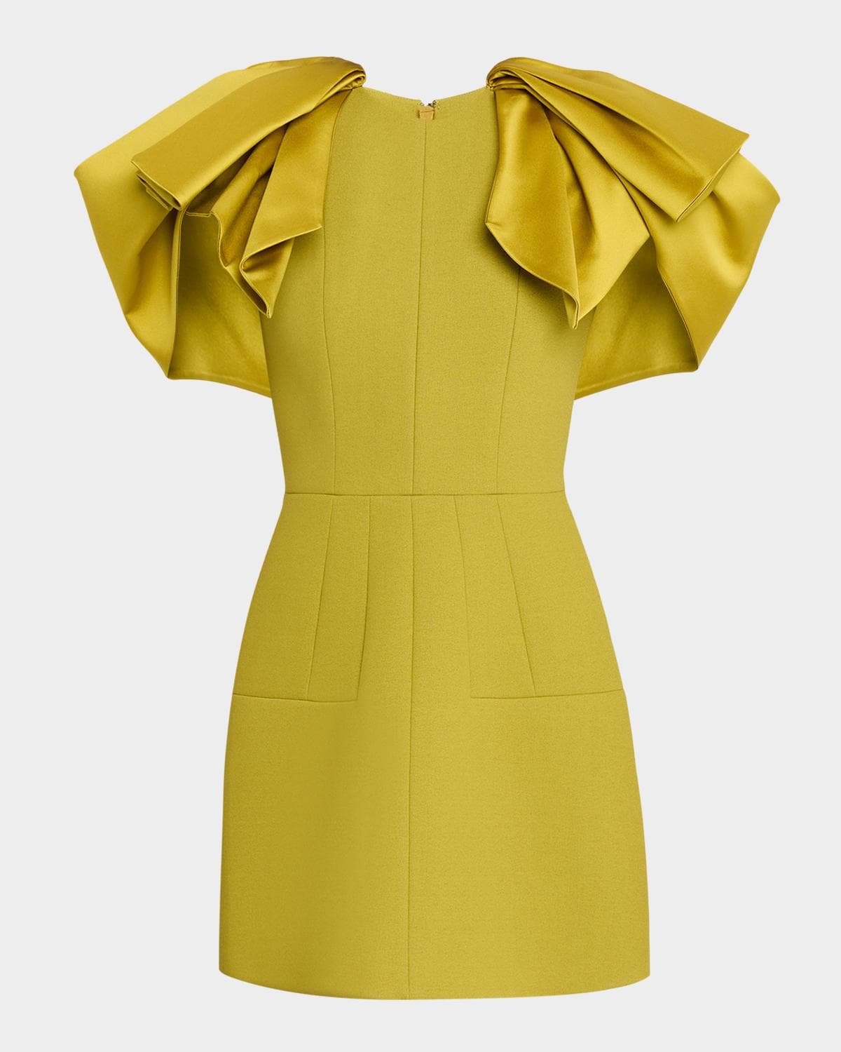 Dice Kayek Satin Bow-Sleeve Mini Crepe Dress