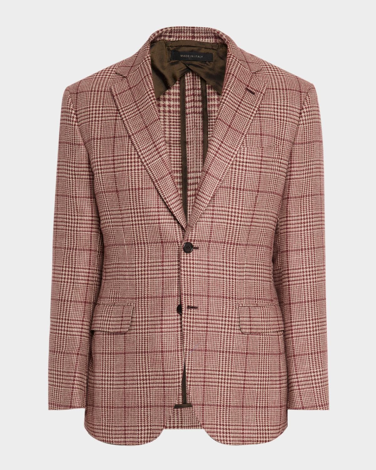 Brioni Men's Cashmere Blend Rust Plaid Sport Coat