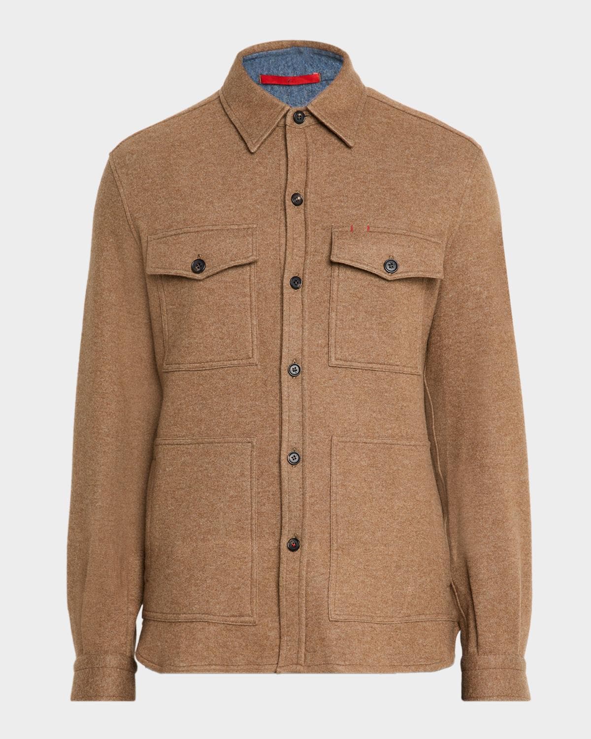 Isaia Men's Cashmere Double-Face Four-Pocket Overshirt