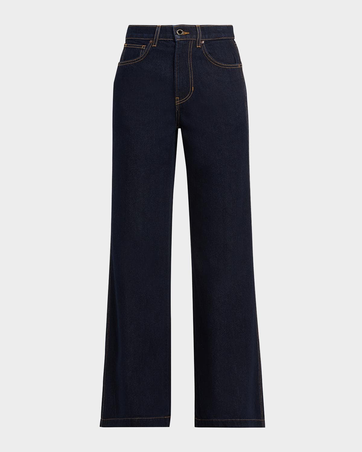 Veronica Beard Kasey Mid-Rise Wide-Leg Jeans