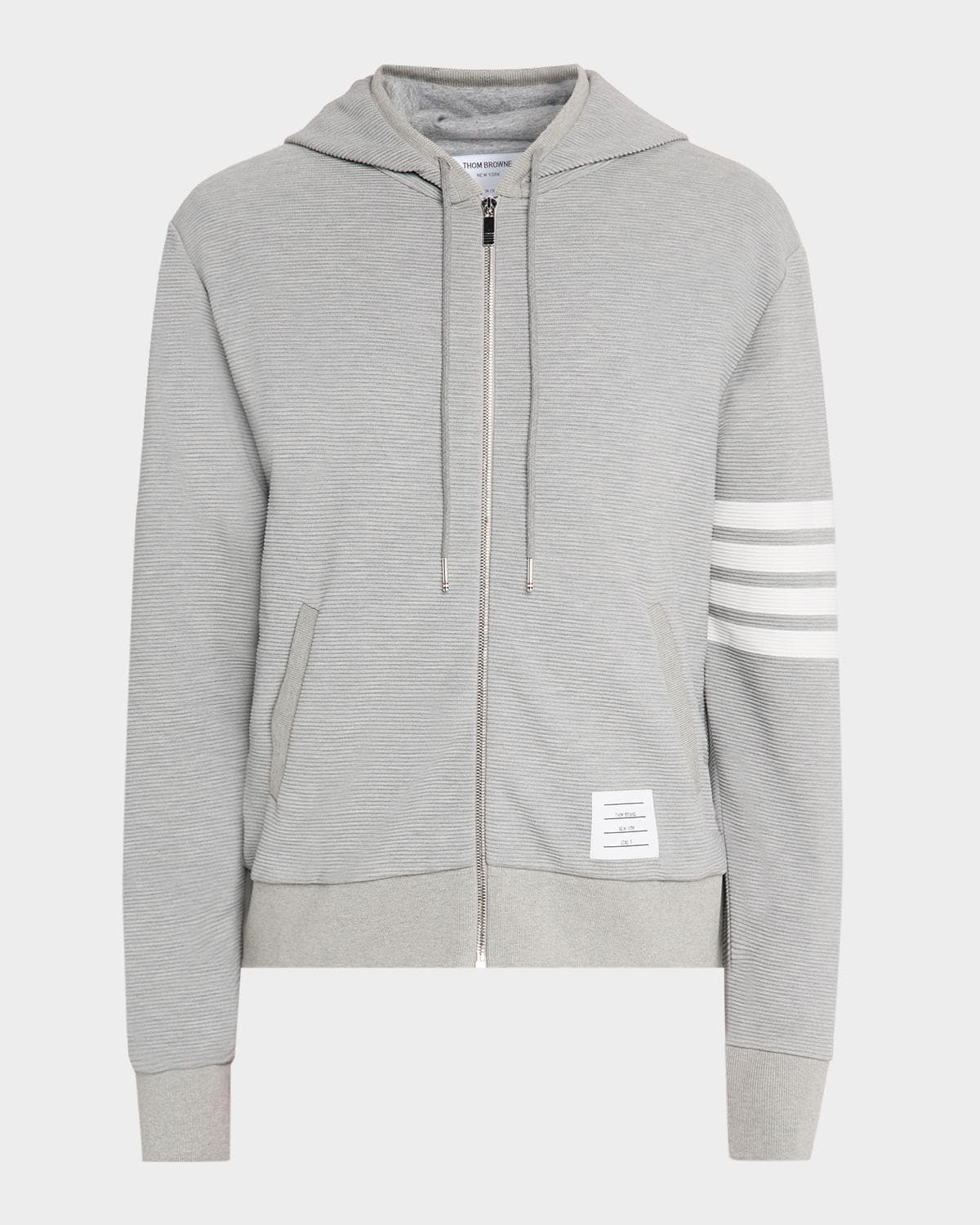 Thom Browne Men's 4 Bar Ottoman Zip Hoodie
