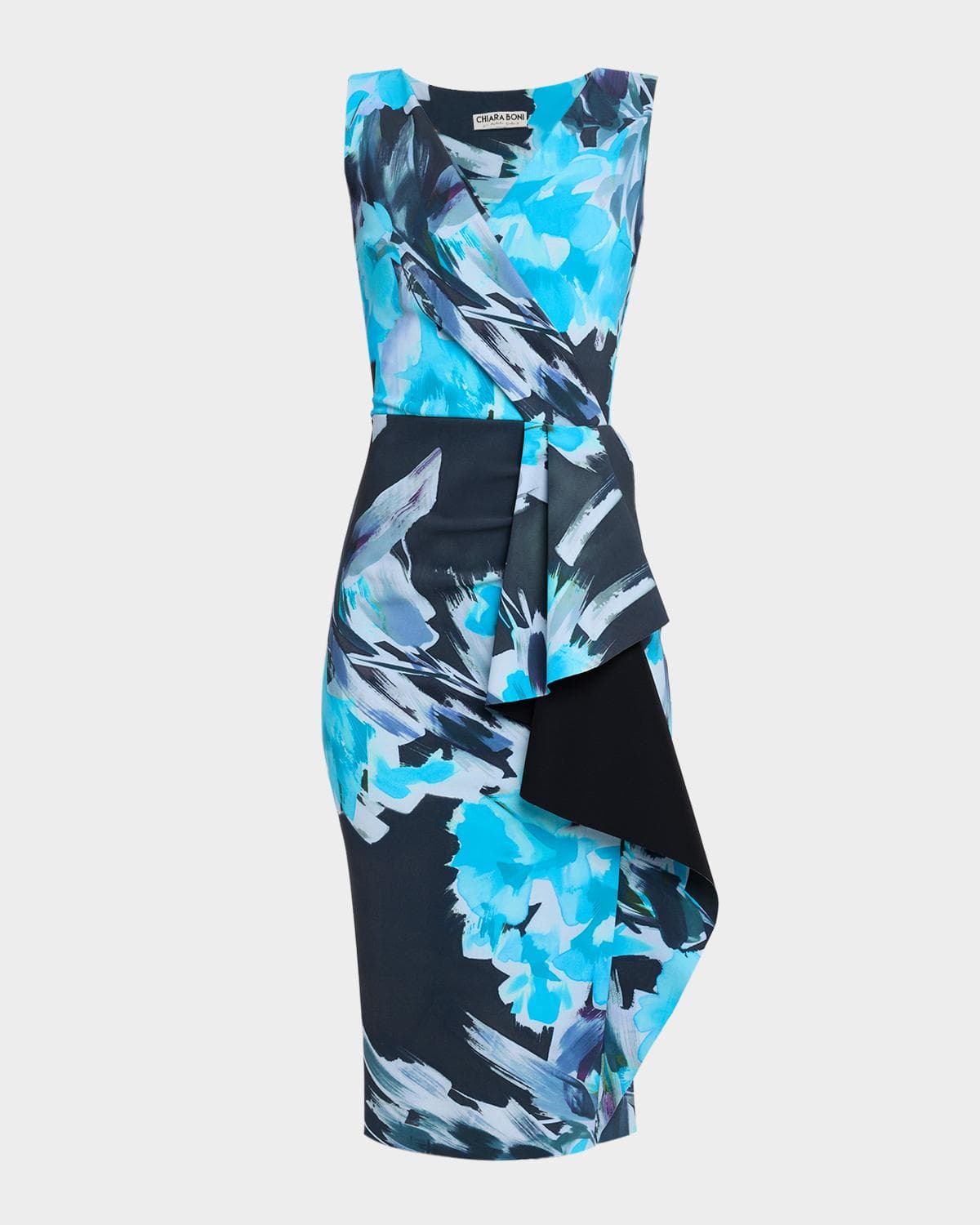 Chiara Boni La Petite Robe Draped Abstract-Print Bodycon Dress
