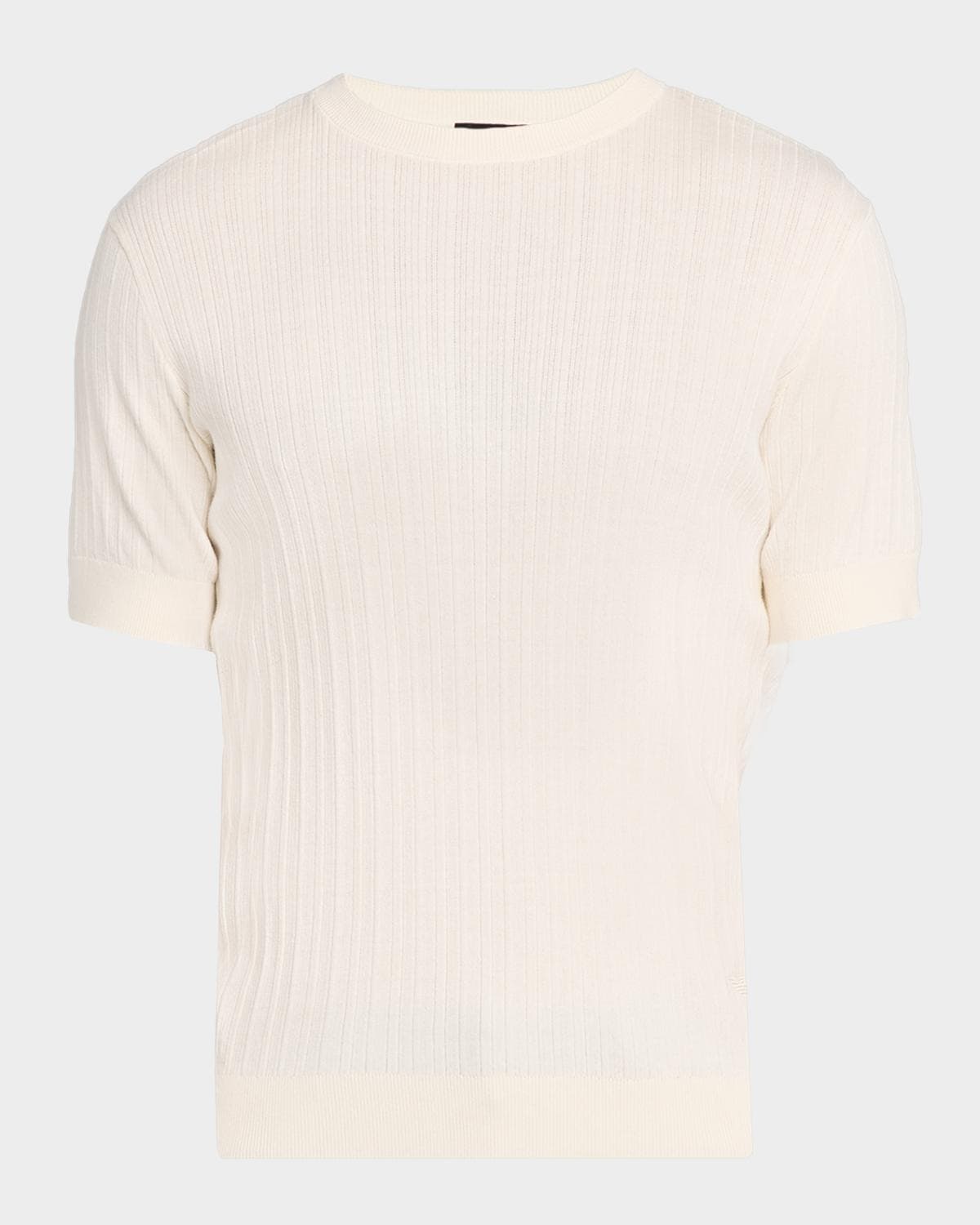 Emporio Armani Men's Jacquard Stripe Short-Sleeve Sweater
