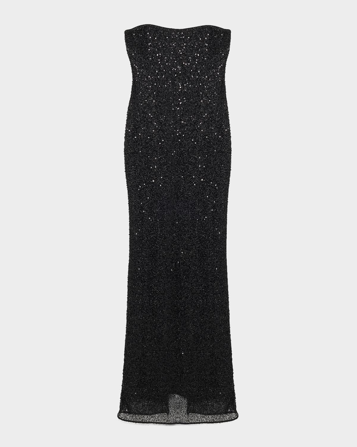 SIMKHAI Xyla Strapless Sequin Column Gown