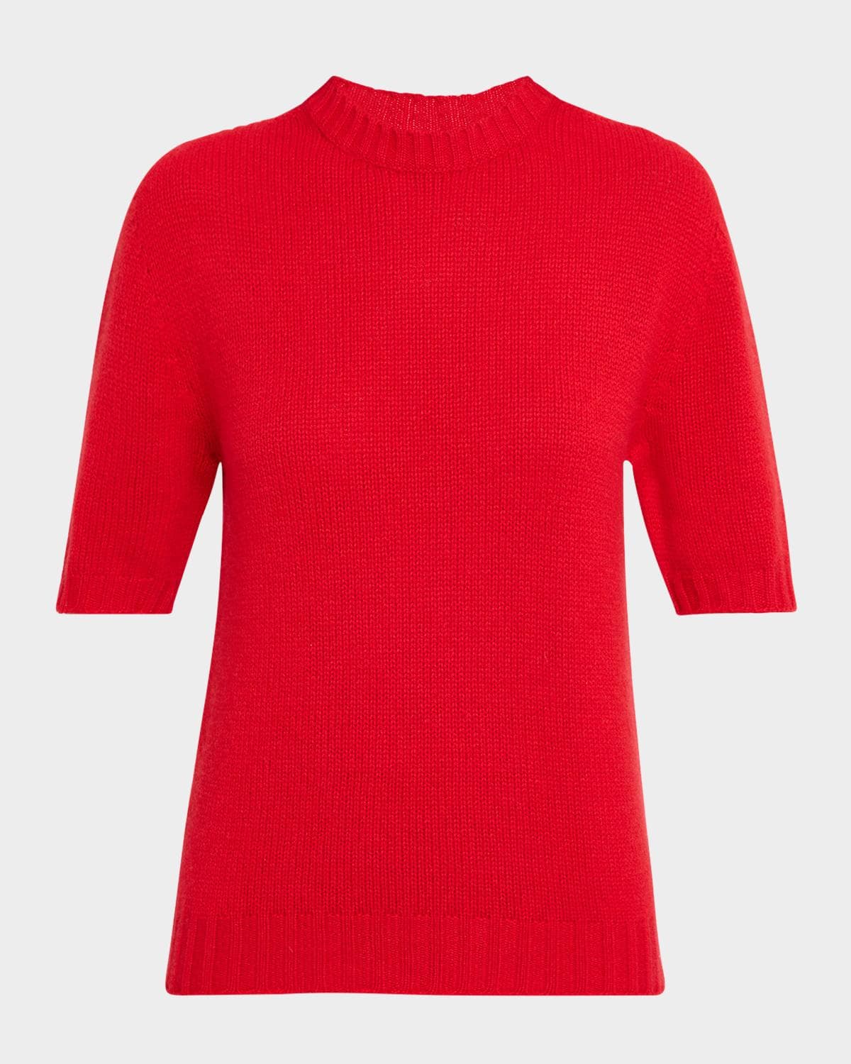 Fabiana Filippi Elbow-Sleeve Crewneck Cashmere Sweater