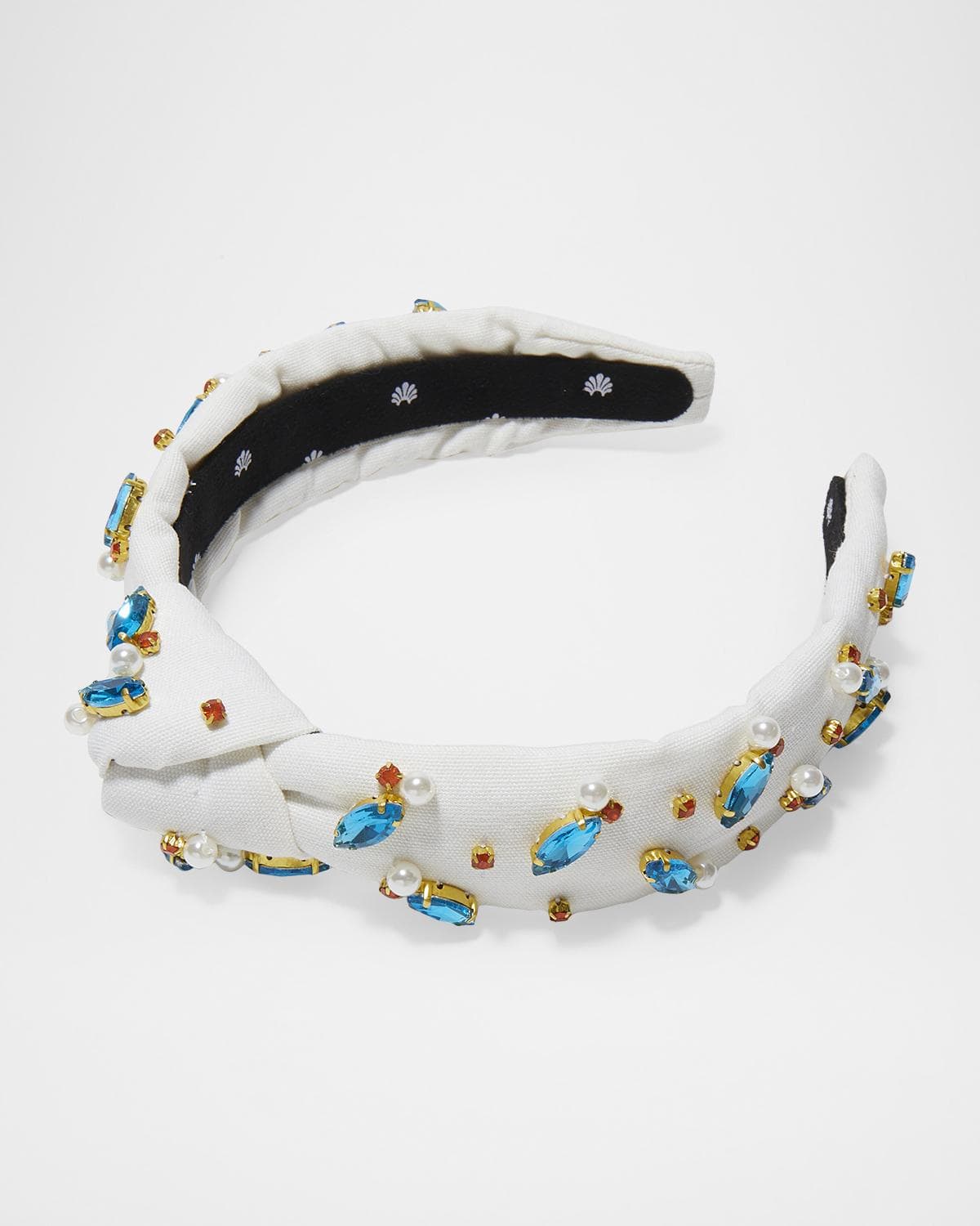Lele Sadoughi Slim Knotted Crystal-Embellished Headband