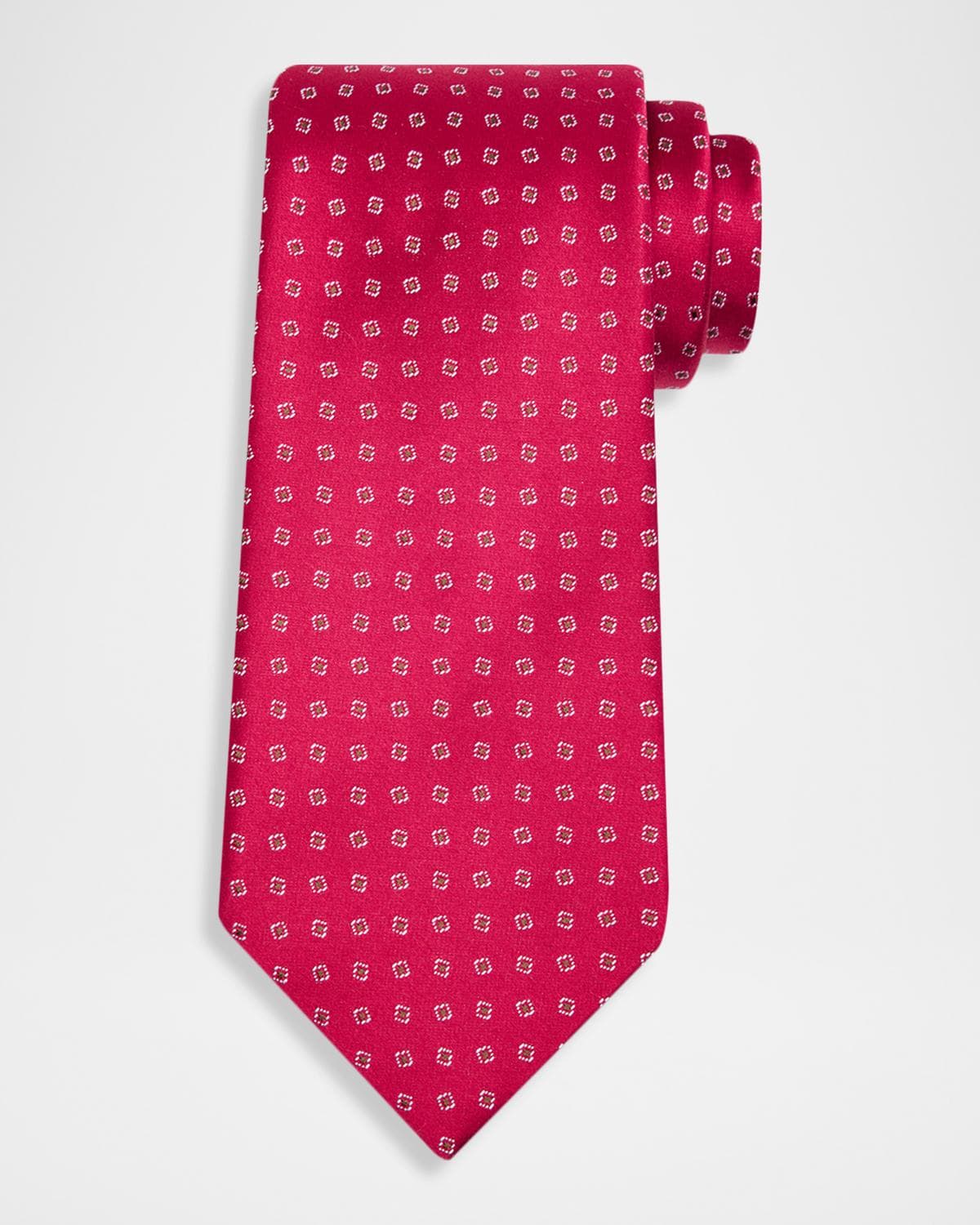 Charvet Men's Micro-Geometric Jacquard Silk Tie