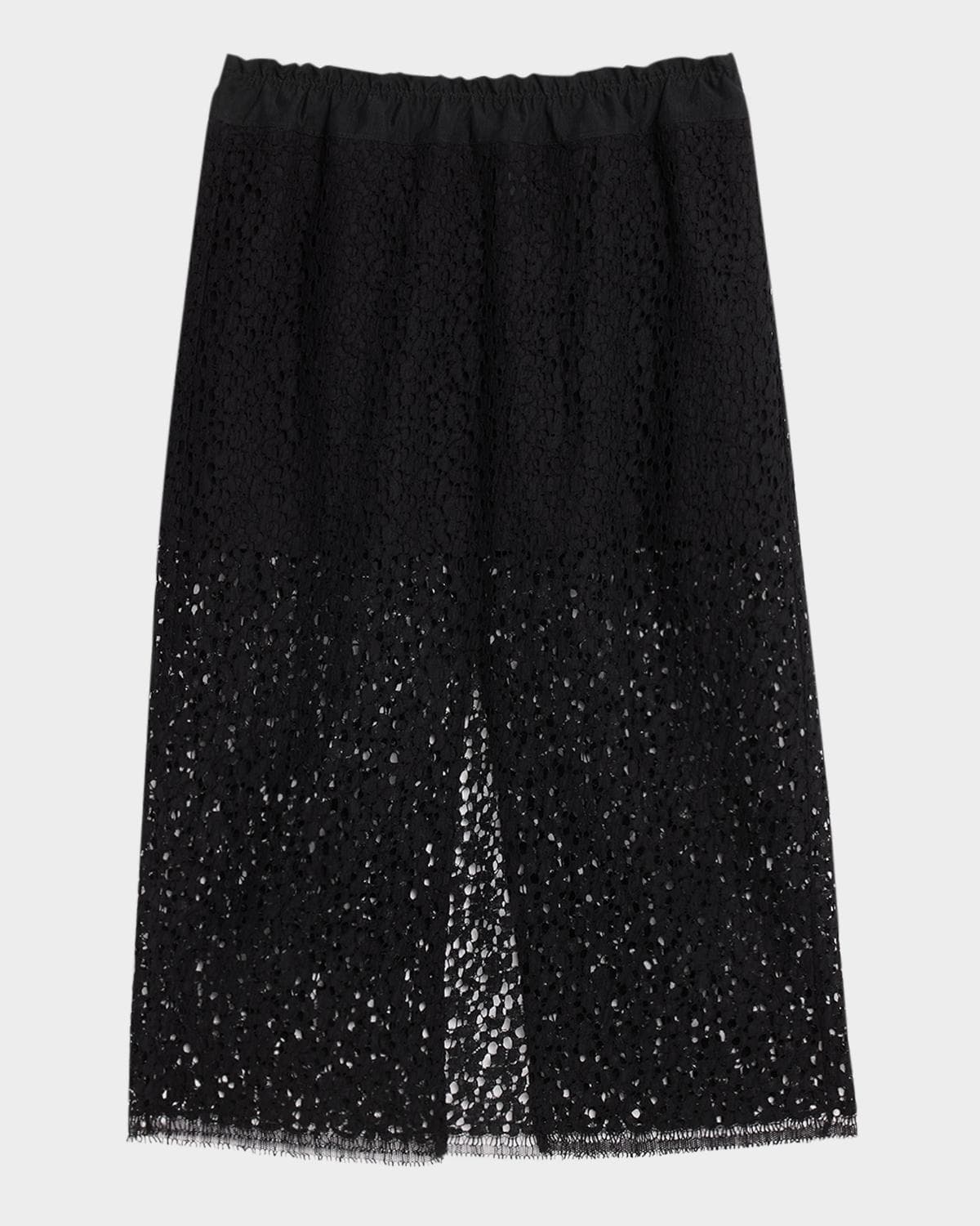 MARIA MCMANUS Lace Ruched Midi Skirt