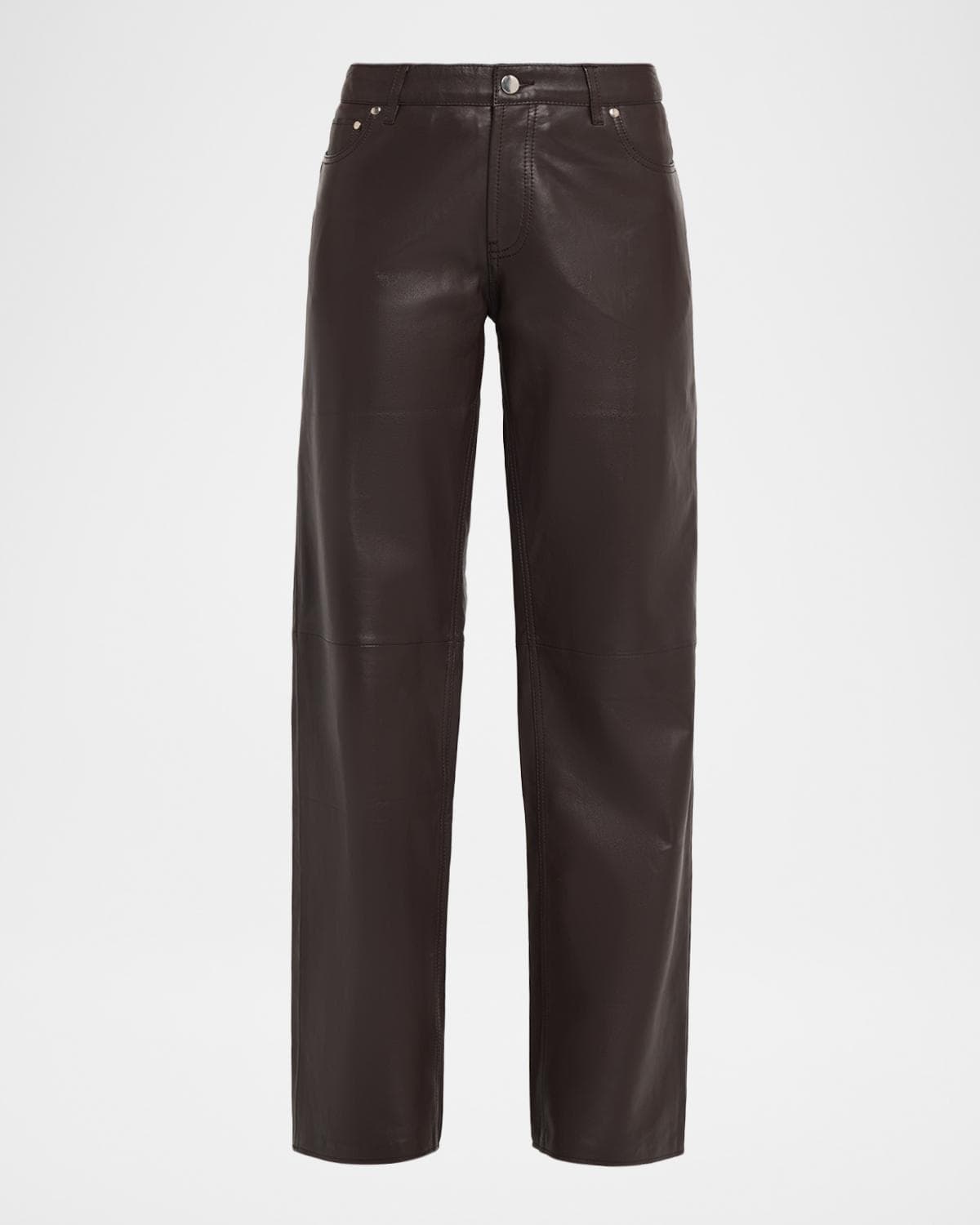 EB Denim Low-Rise Baggy Leather Jeans · 28