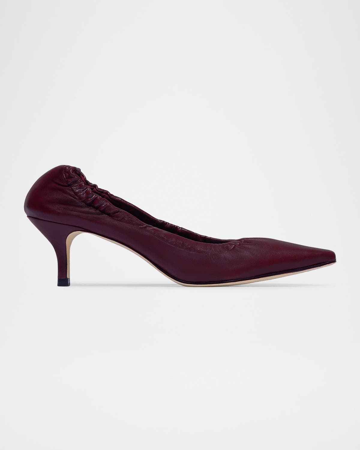 Bernardo Manu Ruched Leather Snip-Toe Pumps · 11B