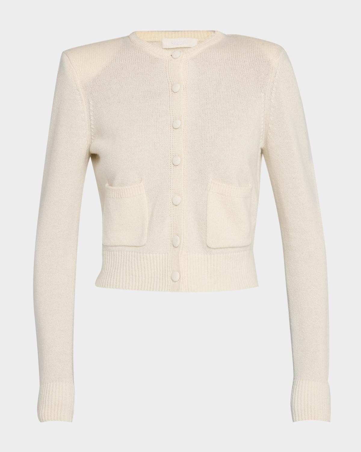Sablyn Emilia Shoulder-Pad Cashmere Cardigan