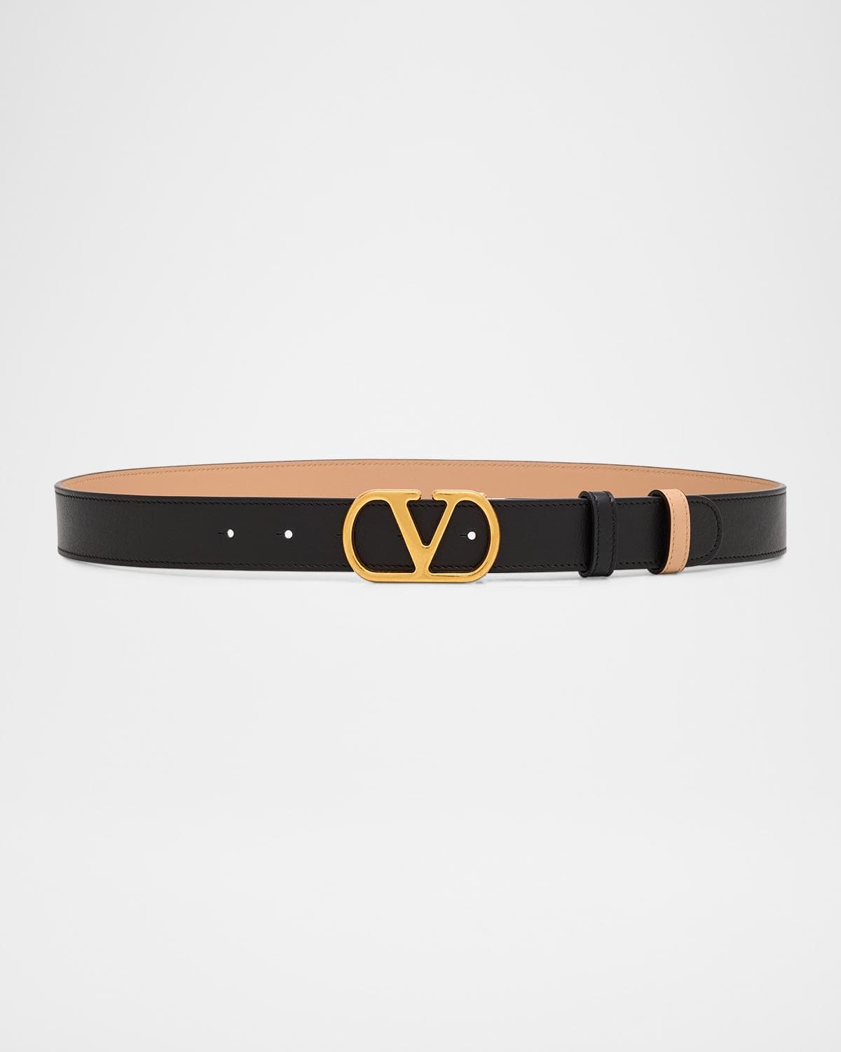 Valentino Garavani VLogo Signature Reversible Leather Belt, 30mm