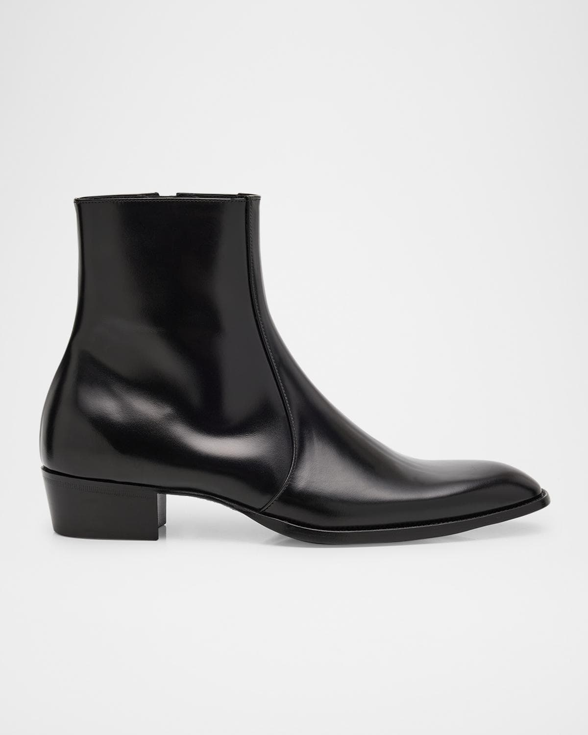 Saint Laurent Men's Roman 35 Leather Side-Zip Ankle Boots