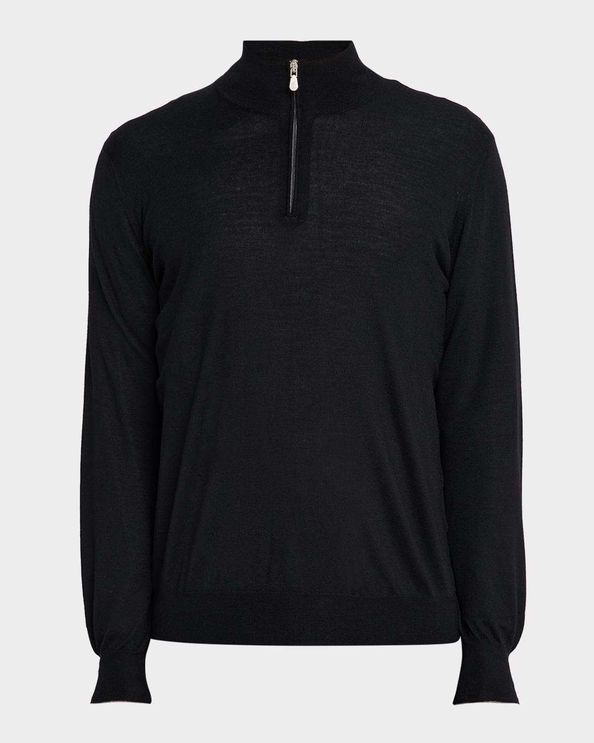 Brunello Cucinelli Men's Wool-Cashmere Half Zip Pullover Sweater