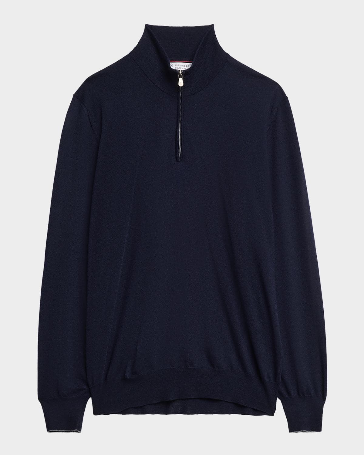 Brunello Cucinelli Men's Wool-Cashmere Half Zip Pullover Sweater