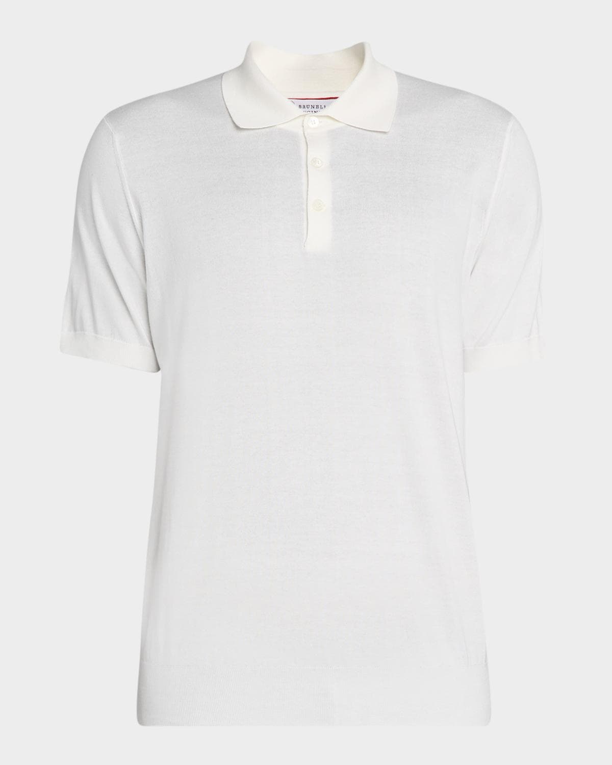 Brunello Cucinelli Men's Cotton Knit Polo Shirt