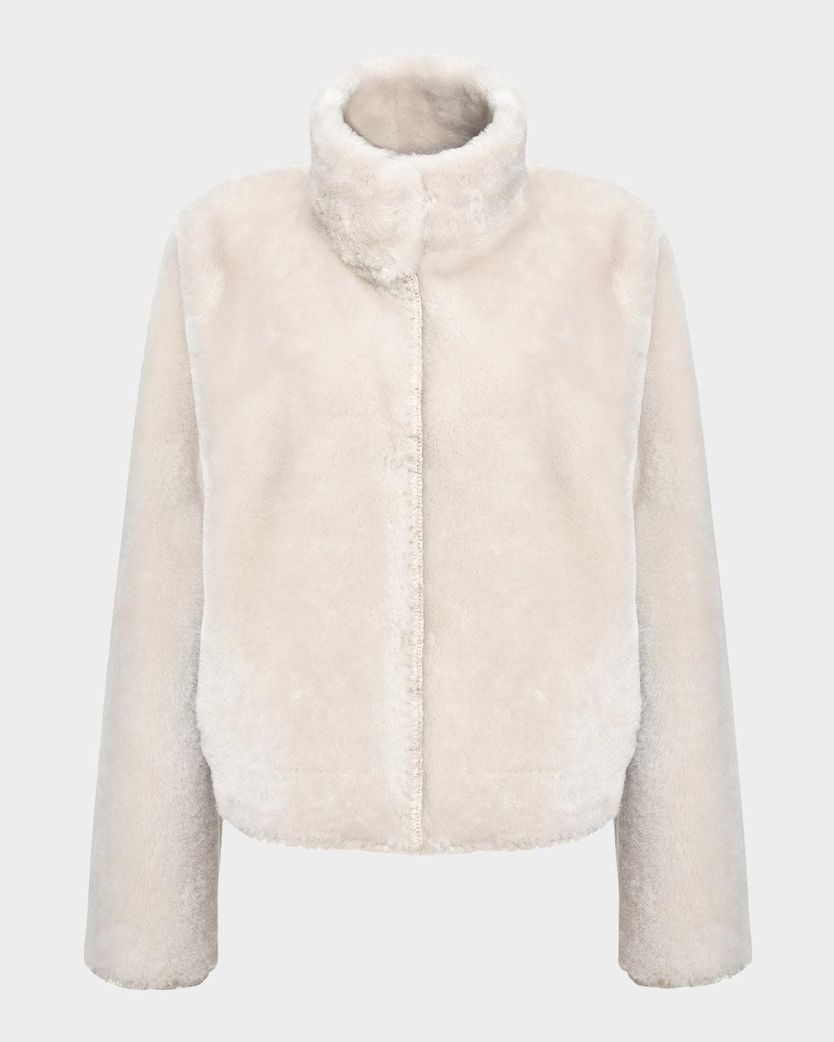 Gorski Reversible Merino Shearling Lamb Jacket With Embroidered Edges · LARGE