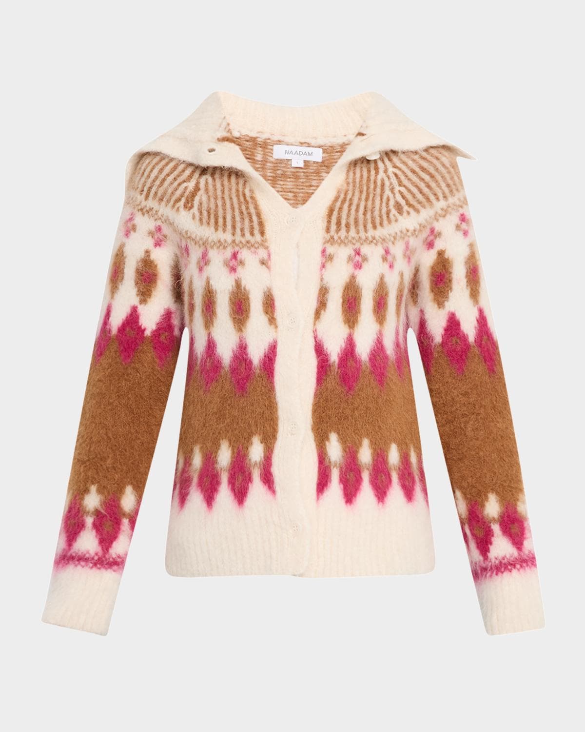 Naadam Brushed Fair Isle Alpaca-Wool Cardigan