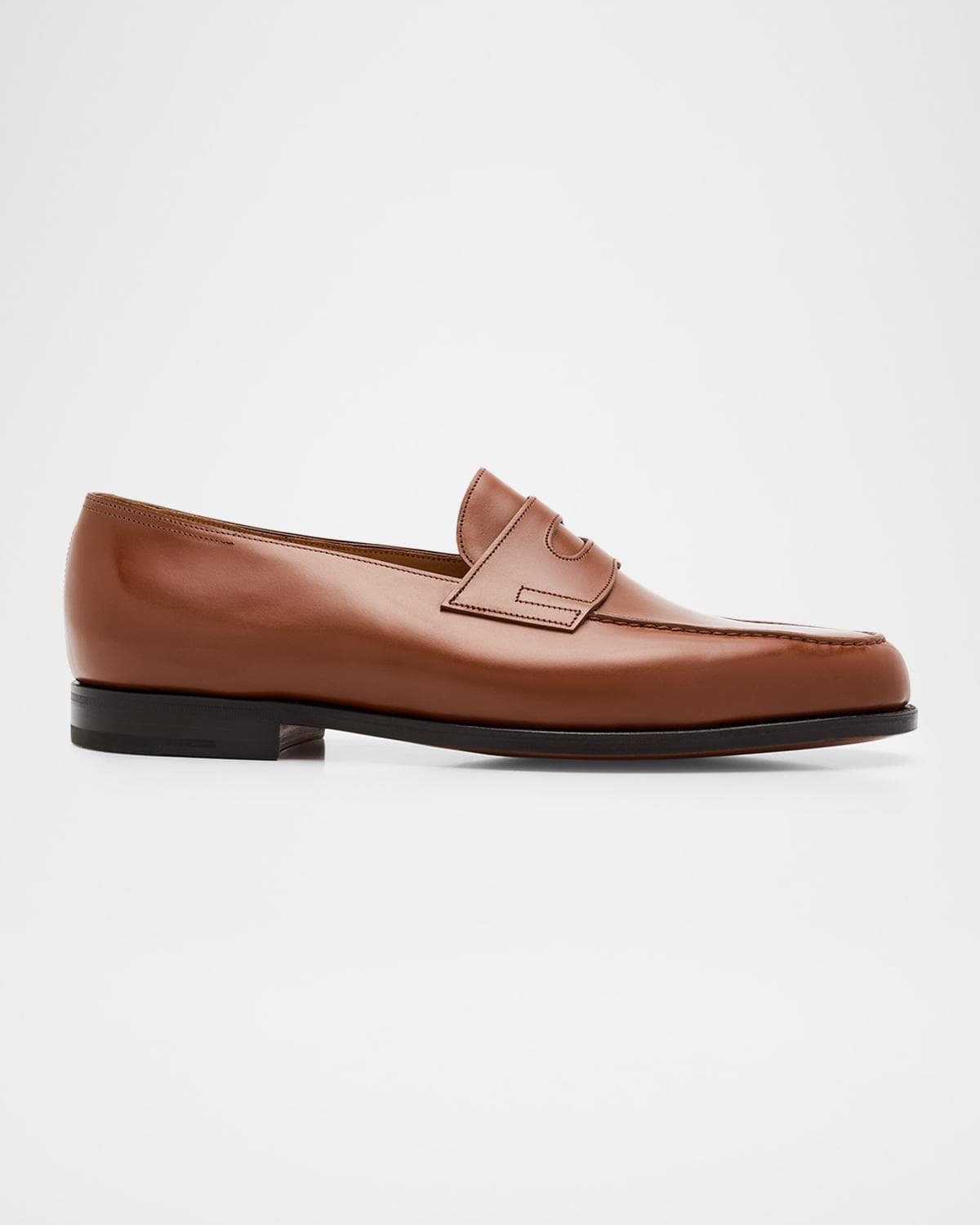 John Lobb Men's Lopez Leather-Sole Penny Loafers