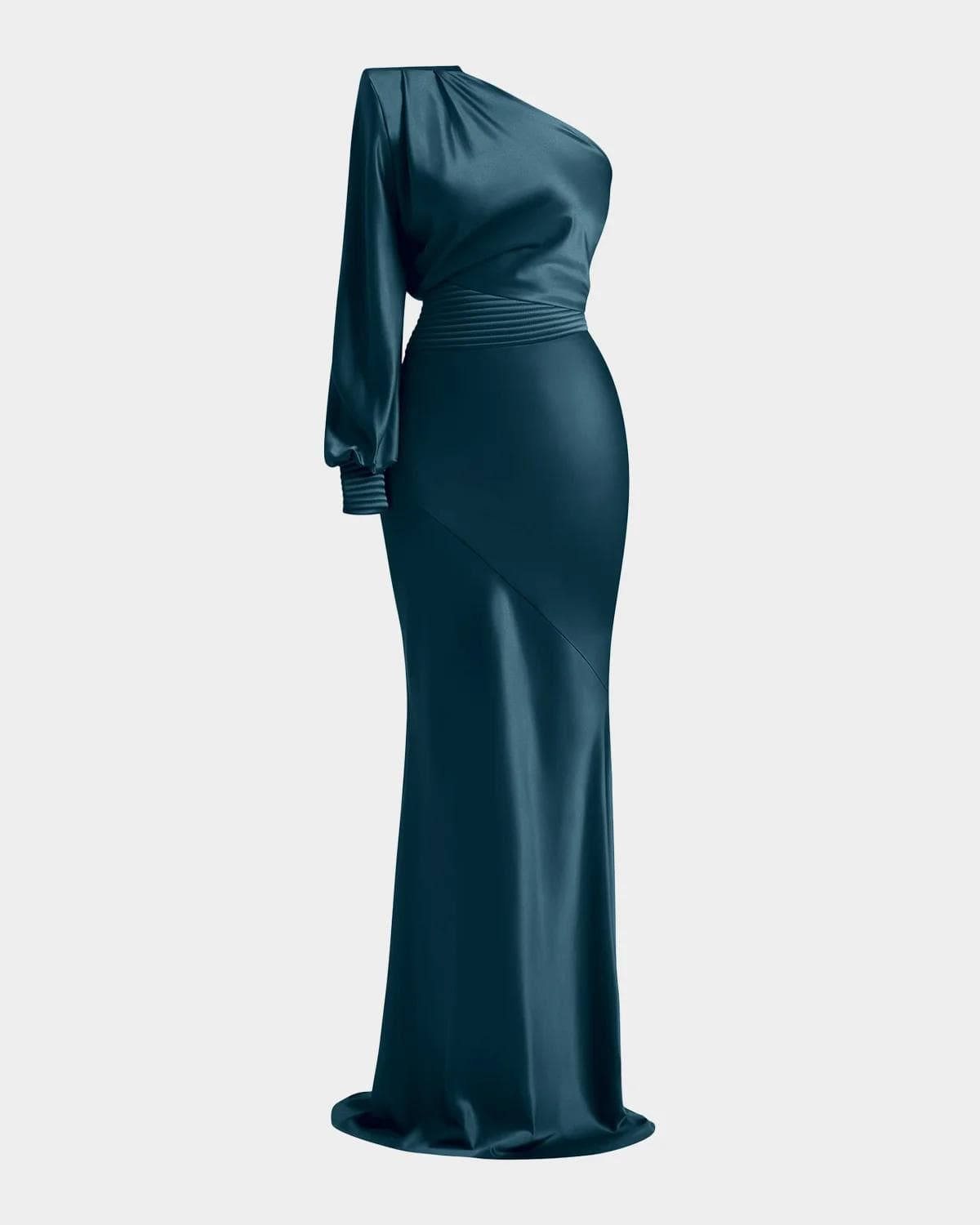 ZHIVAGO Don 't Look Now Draped One-Shoulder Satin Gown