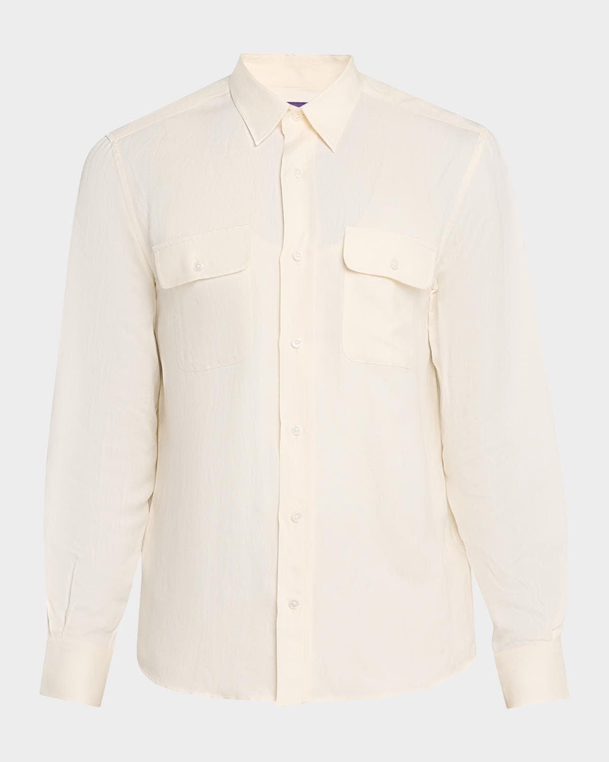Ralph Lauren Purple Label Silk-Linen Shirt · SMALL