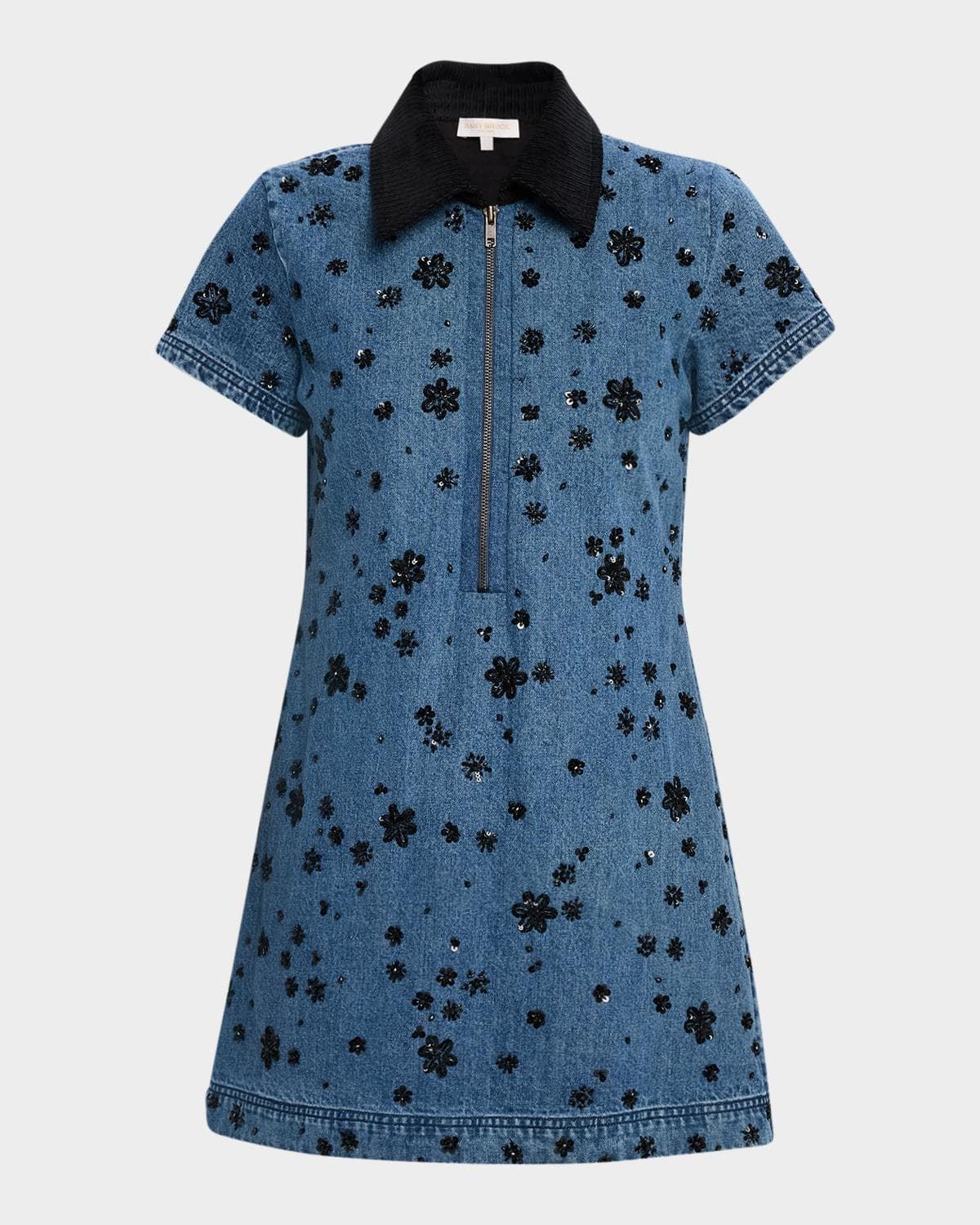 Ramy Brook Rita Embellished Denim Mini Dress · X-SMALL
