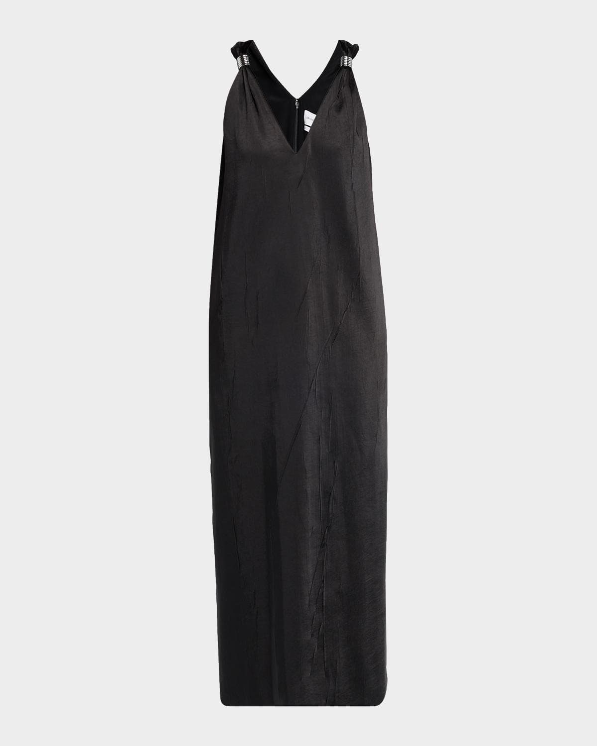 Brandon Maxwell The Keke Plunging Ring-Strap Maxi Dress