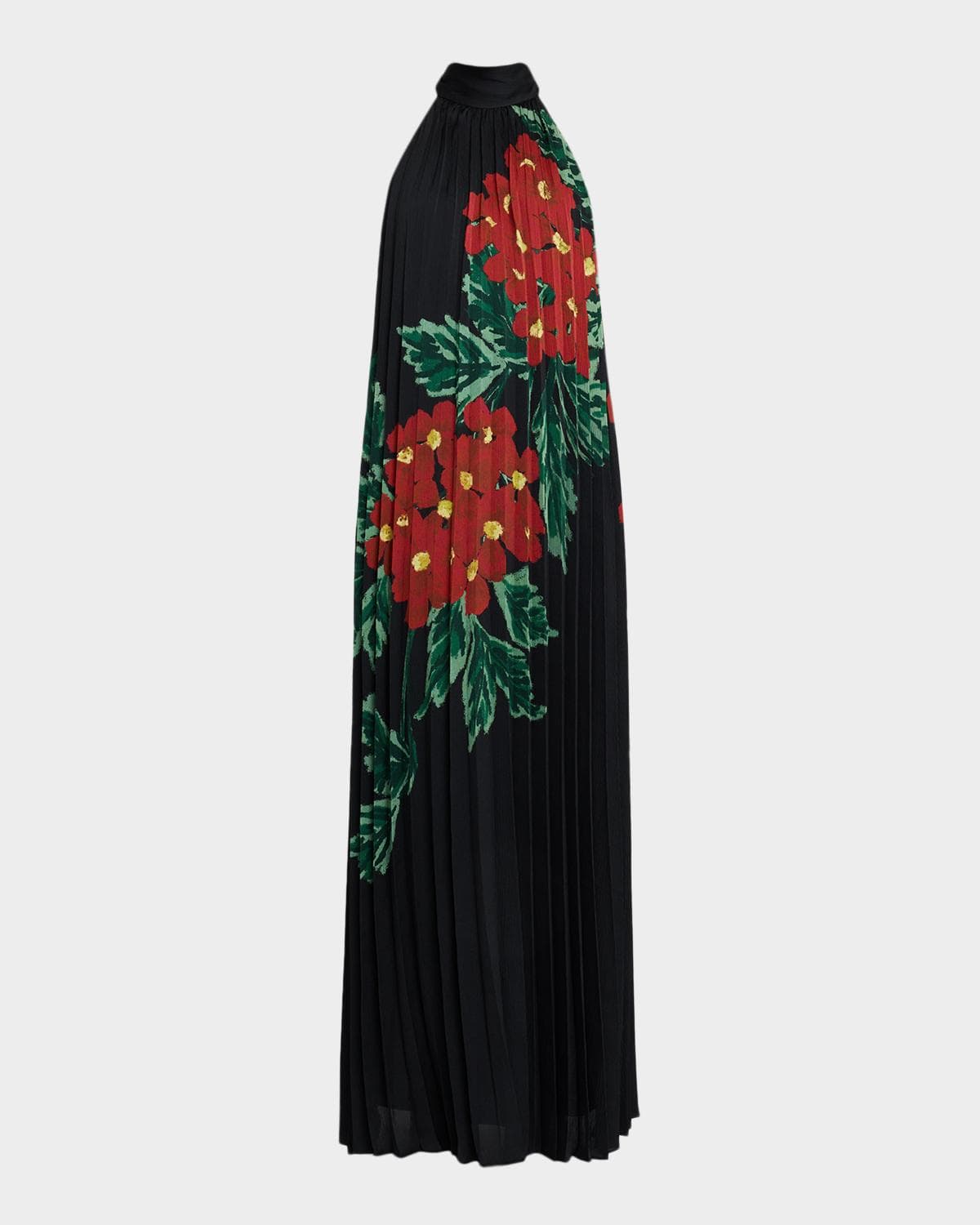 Ungaro Lester Pleated Floral-Print Trapeze Maxi Dress