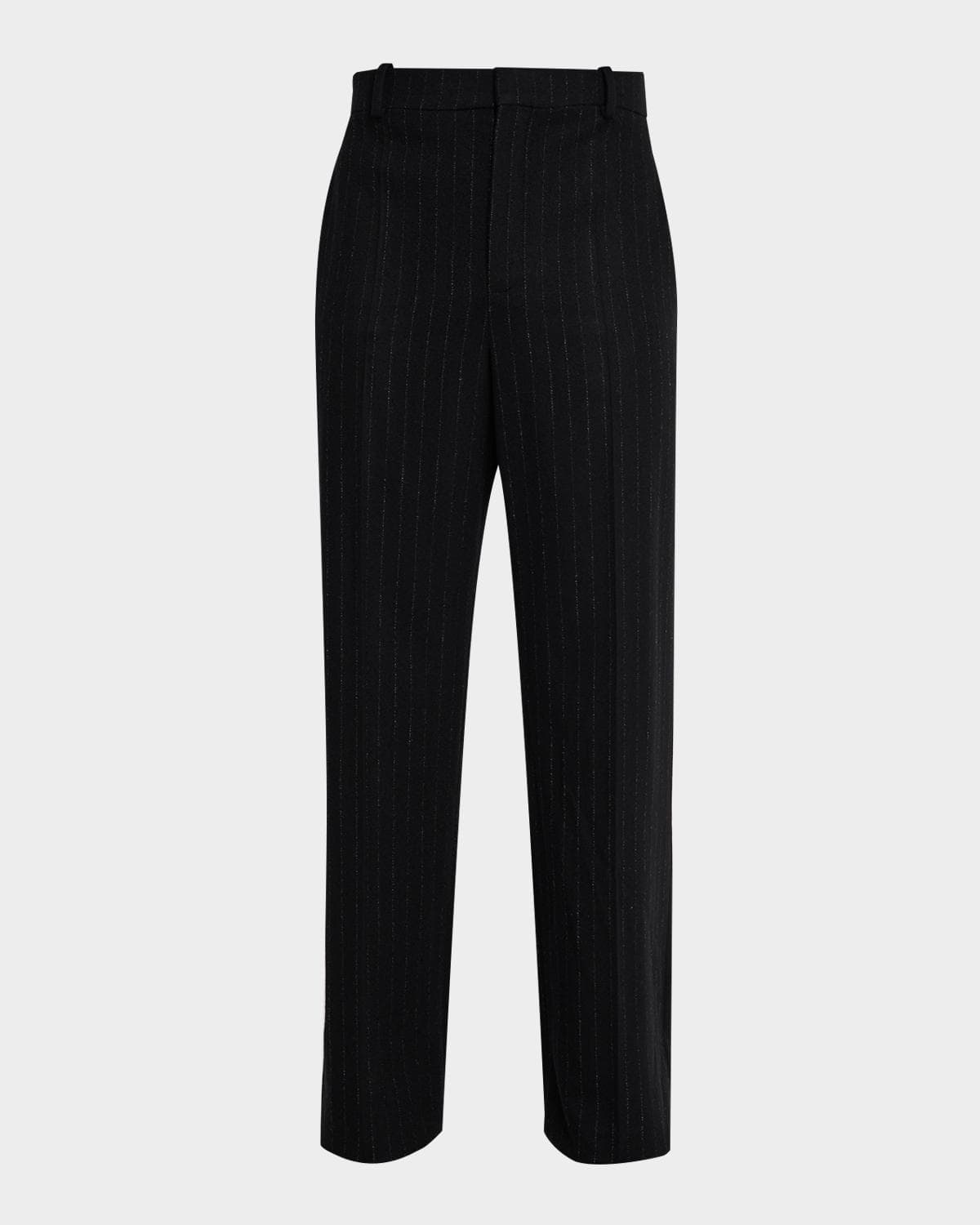 Saint Laurent Men's Wool and Cashmere Straight-Leg Pinstripe Pants