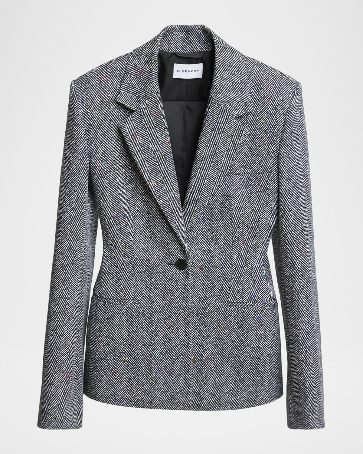 Givenchy Herringbone Single-Breasted Jacket