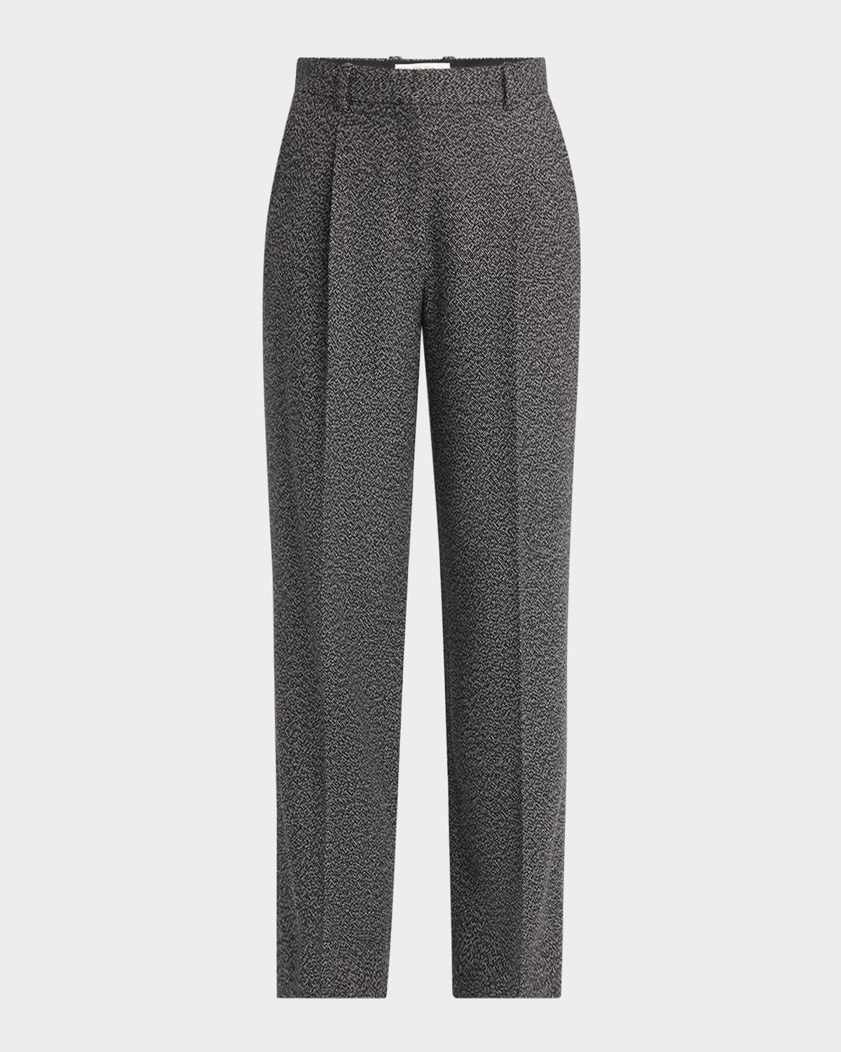 The Row Mikkela Pleated Cashmere Straight-Leg Pants