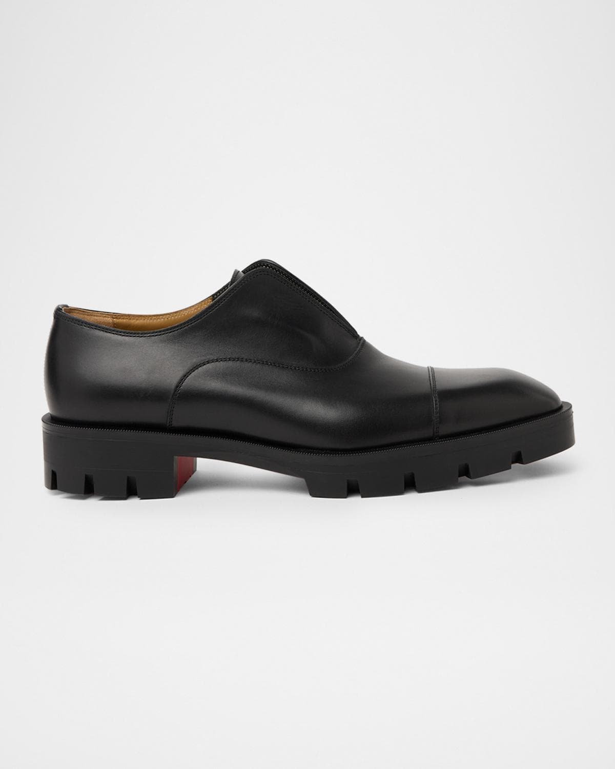 Christian Louboutin Men's Alpha Lion Flat Cap-Toe Lug-Sole Loafers