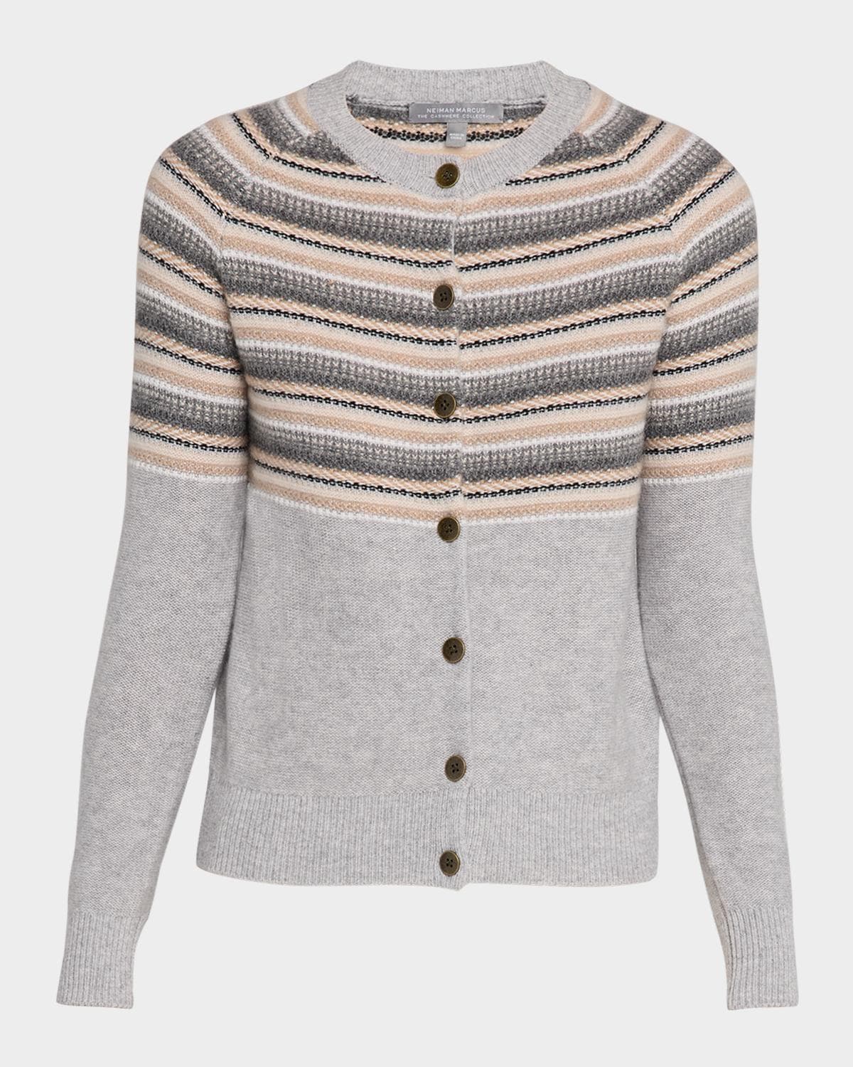 Neiman Marcus Cashmere Collection Cashmere Fair Isle Cardigan