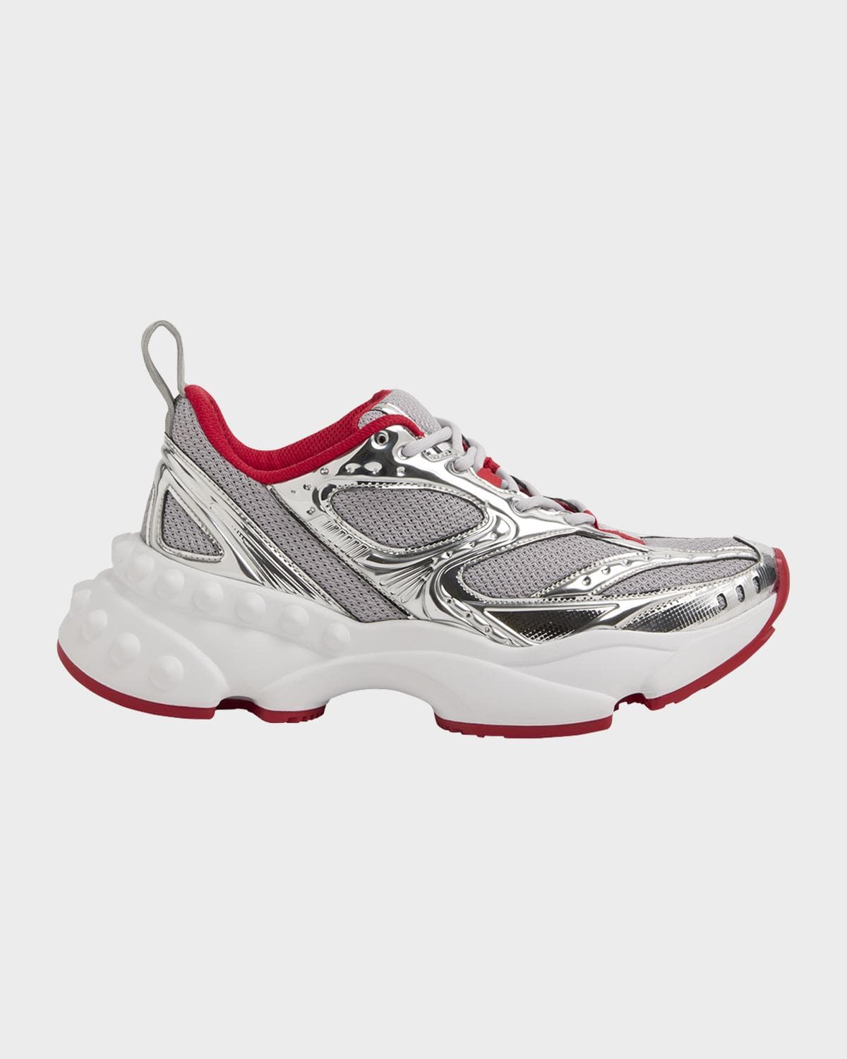 Christian Louboutin So Flo Mesh & Metallic Leather Runner Sneakers