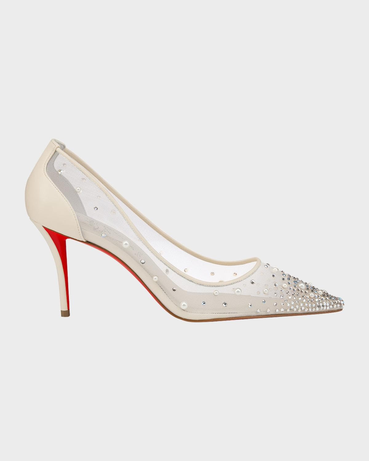 Christian Louboutin 80mm Miss Z Degrastra Embellished Mesh Pumps