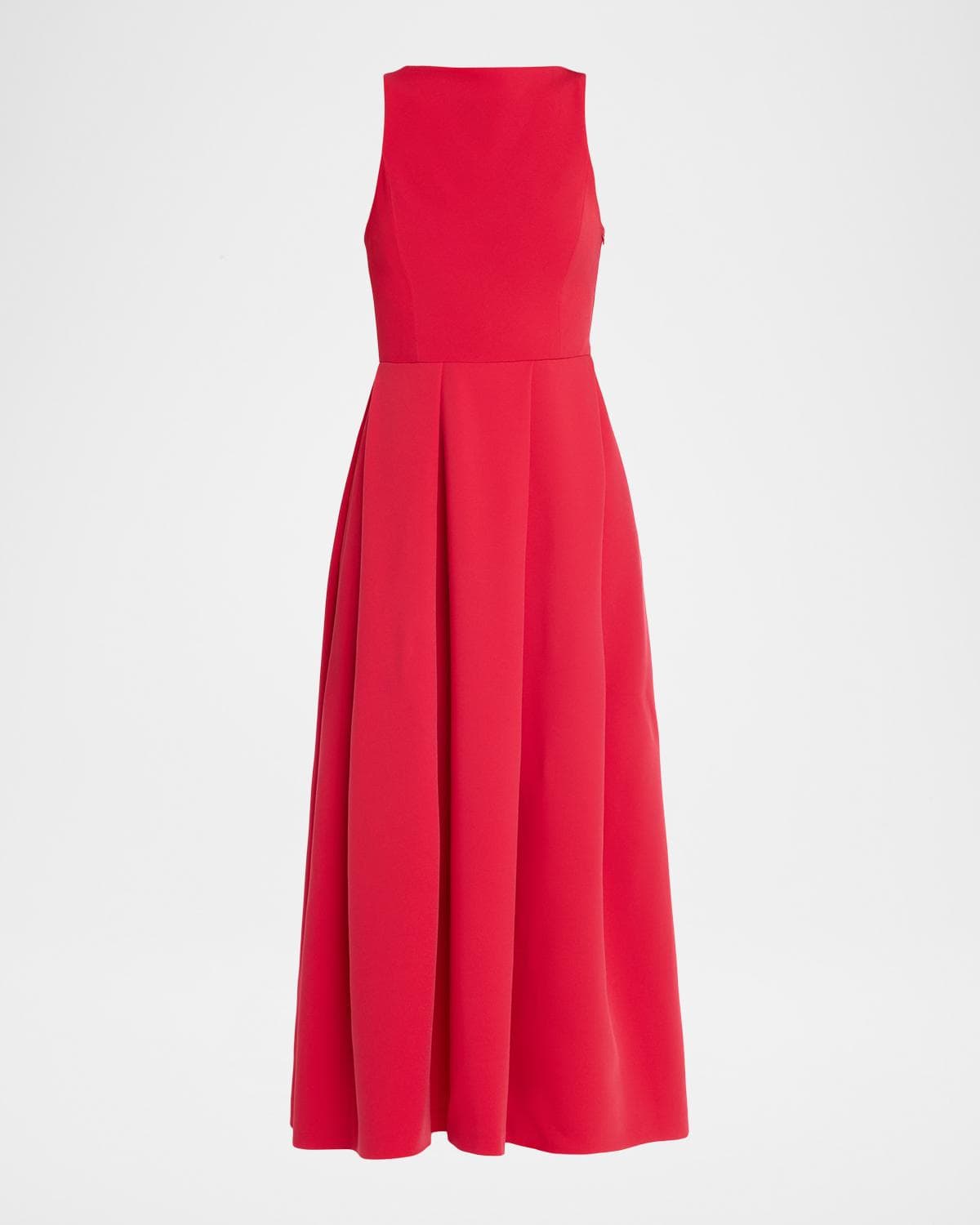 Emporio Armani Sleeveless Pleated Techno Cady Midi Dress