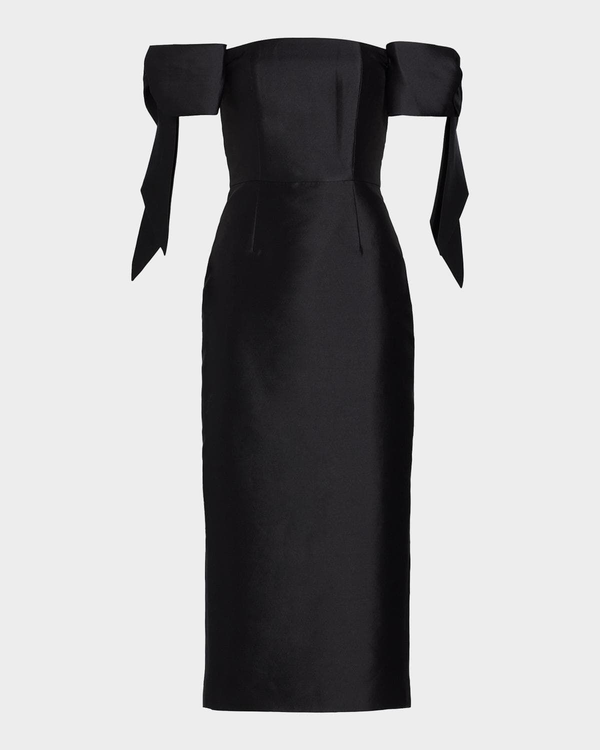 Alexia Maria CLONE Isabella Bow Silk-Wool Column Midi Dress