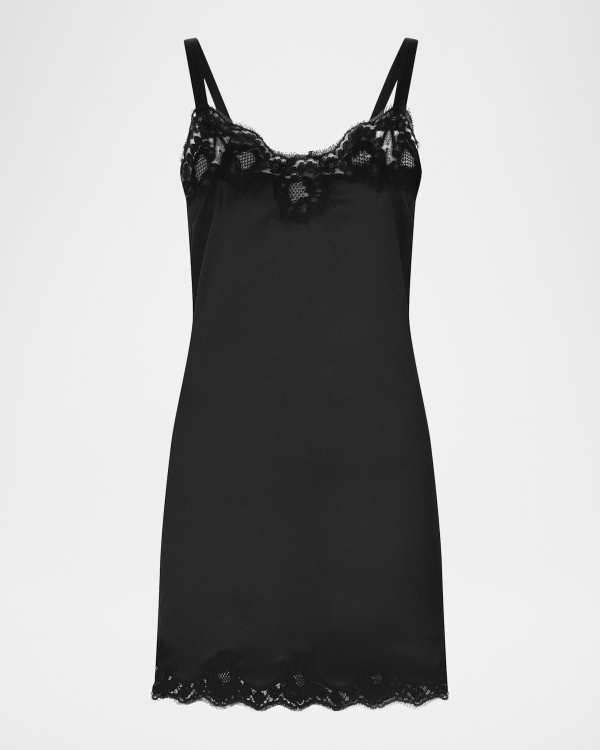 Dolce & Gabbana Lace-Trim Silk Satin Slip