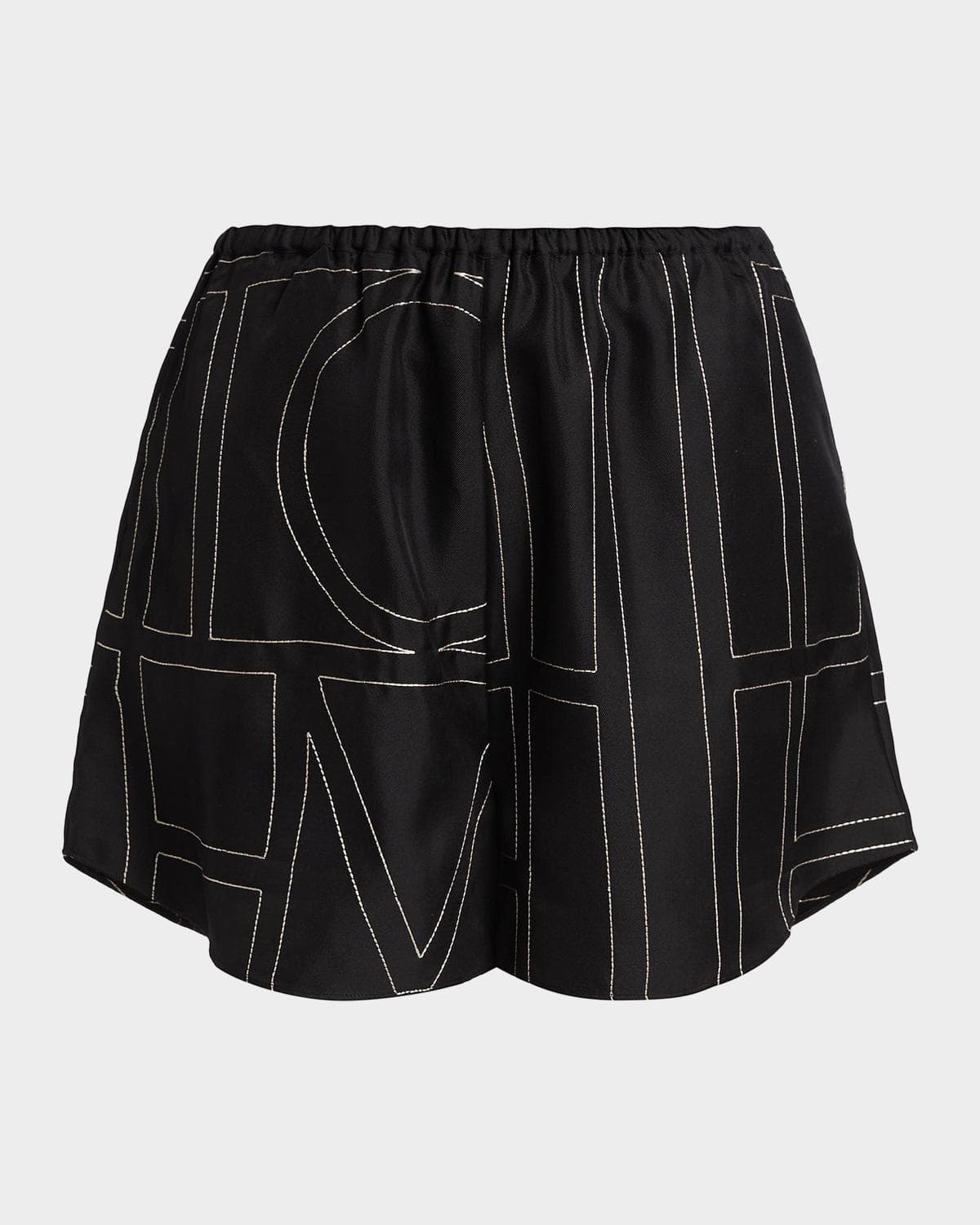 Toteme Silk Stitched-Logo Shorts