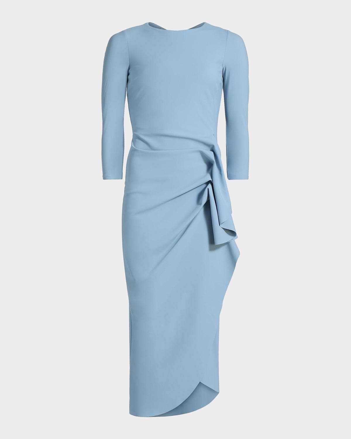 Chiara Boni La Petite Robe Wang Draped High-Low Midi Sheath Dress