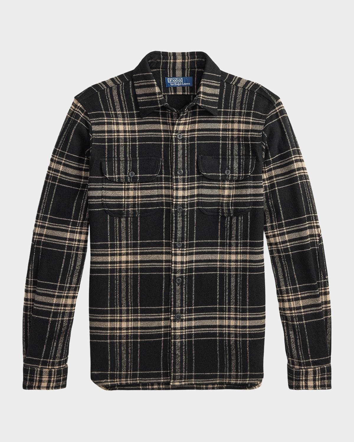 Polo Ralph Lauren Men's Plaid Brushed Flannel Classic-Fit Overshirt · X-SMALL
