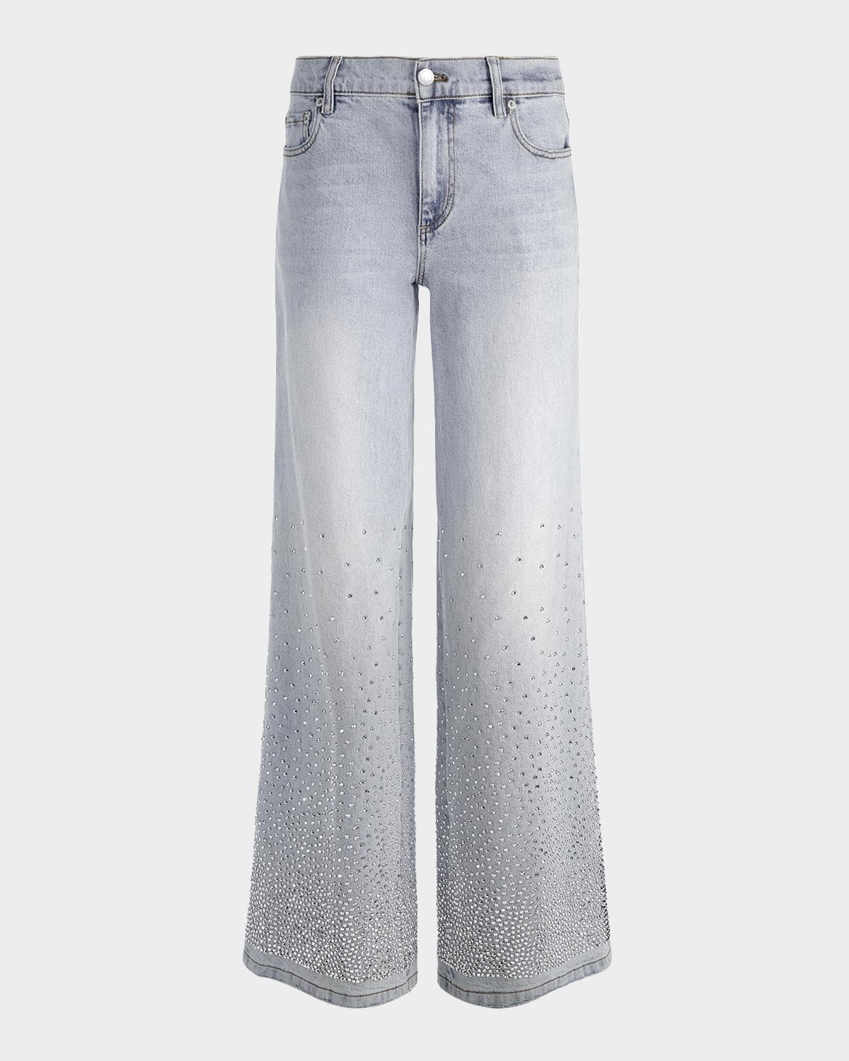 ALICE + OLIVIA Amazing Embellished Wide-Leg Jeans
