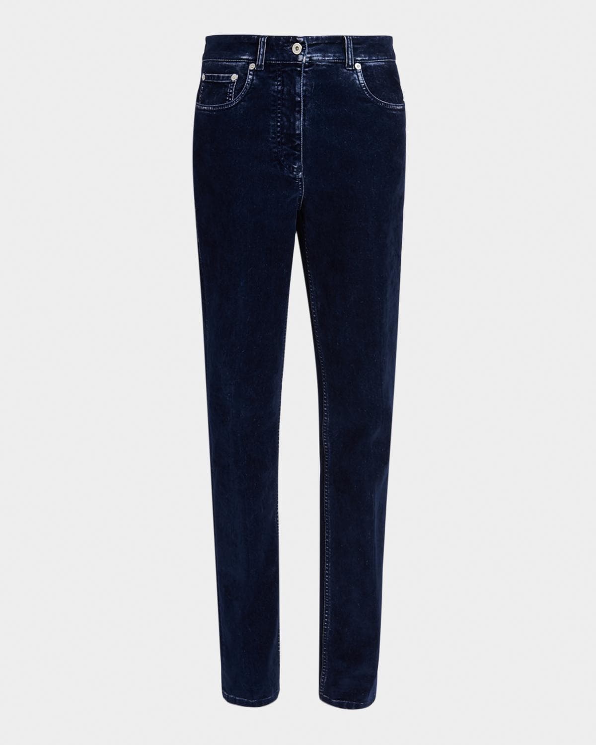 FERRAGAMO Flocked Velvet Straight-Leg Jeans