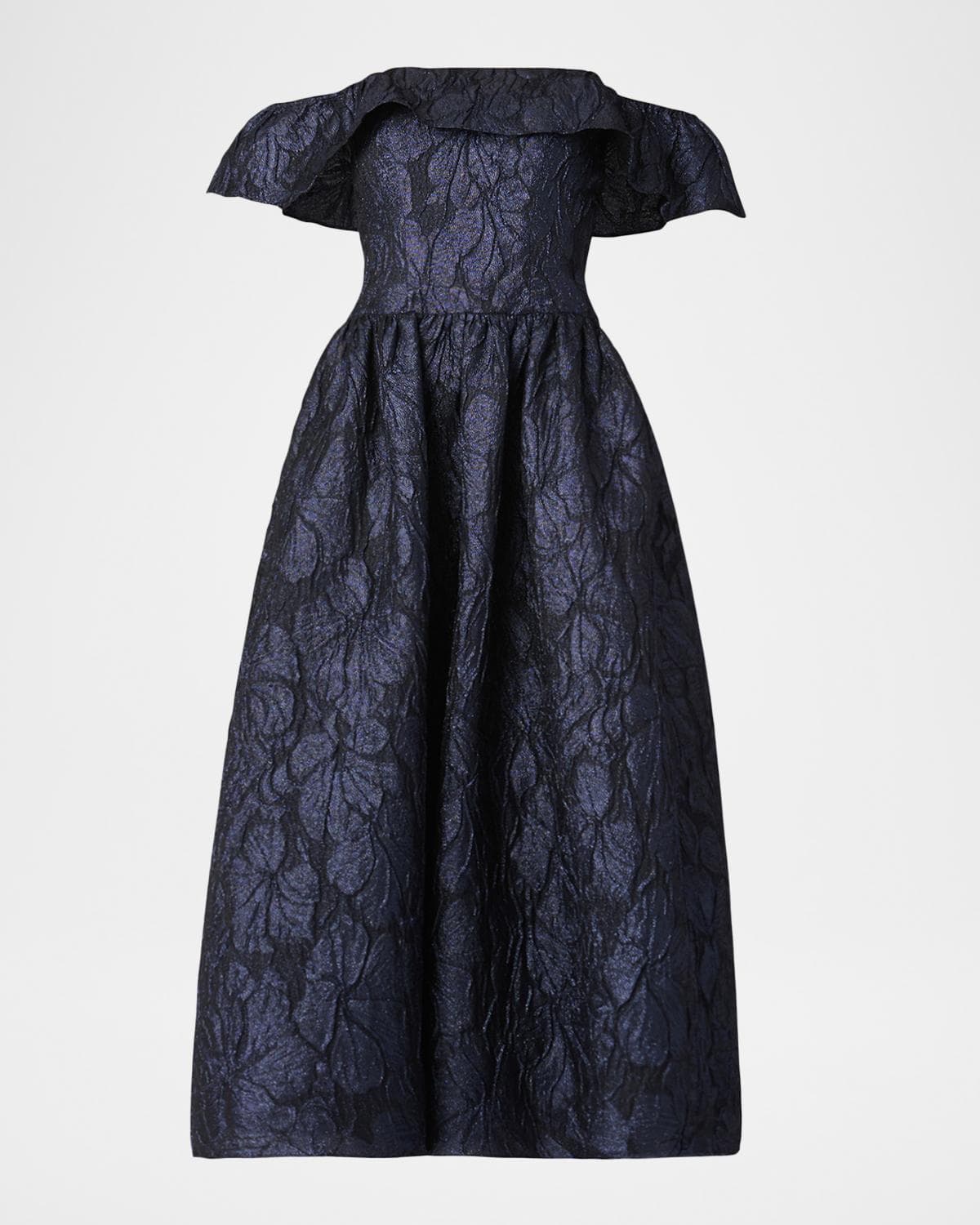 Shoshanna Solana Off-Shoulder Ruffle Jacquard Maxi Dress