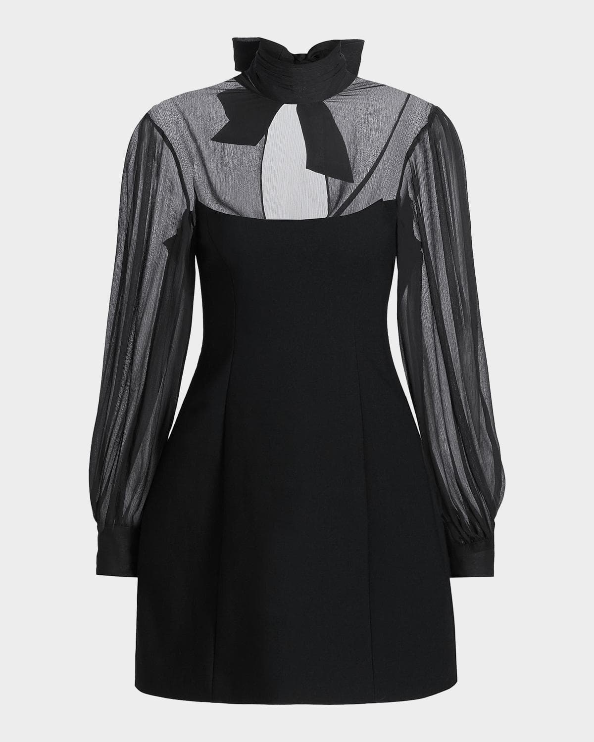 Cinq à Sept Fili Mesh Tieneck Mini Dress