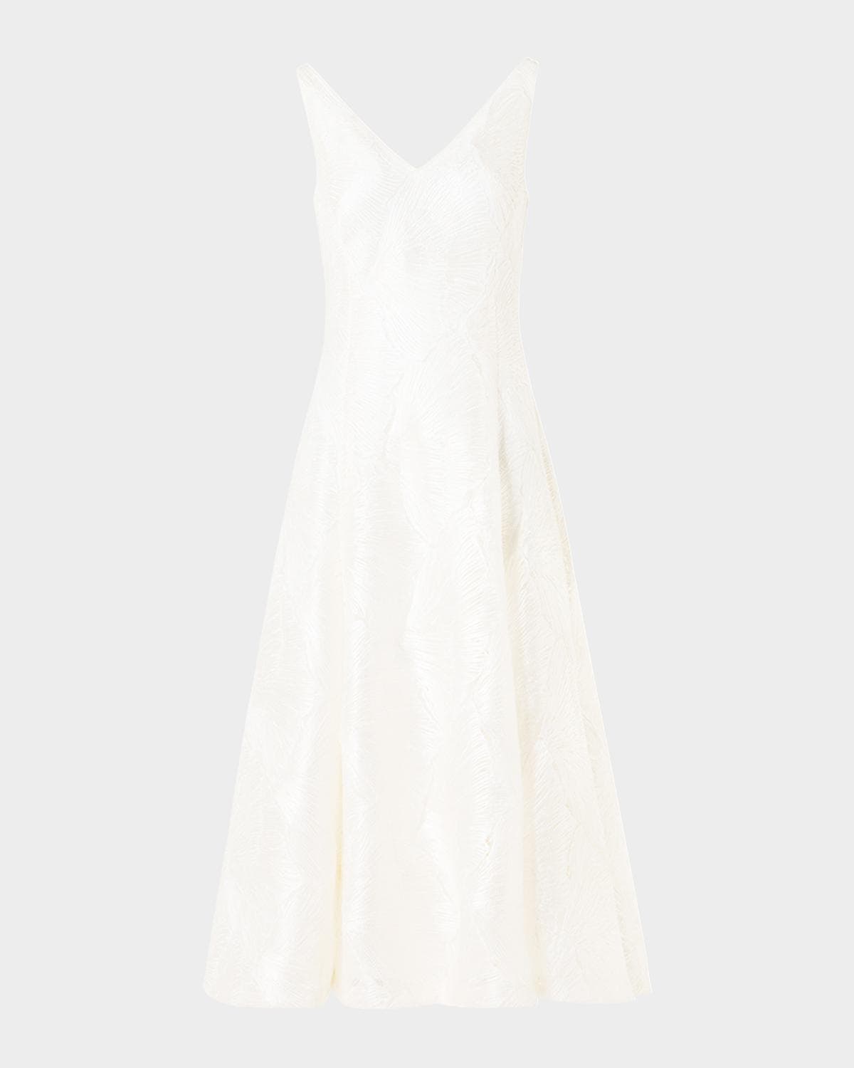 Akris Lacquered Sea Faille Sleeveless Midi Dress